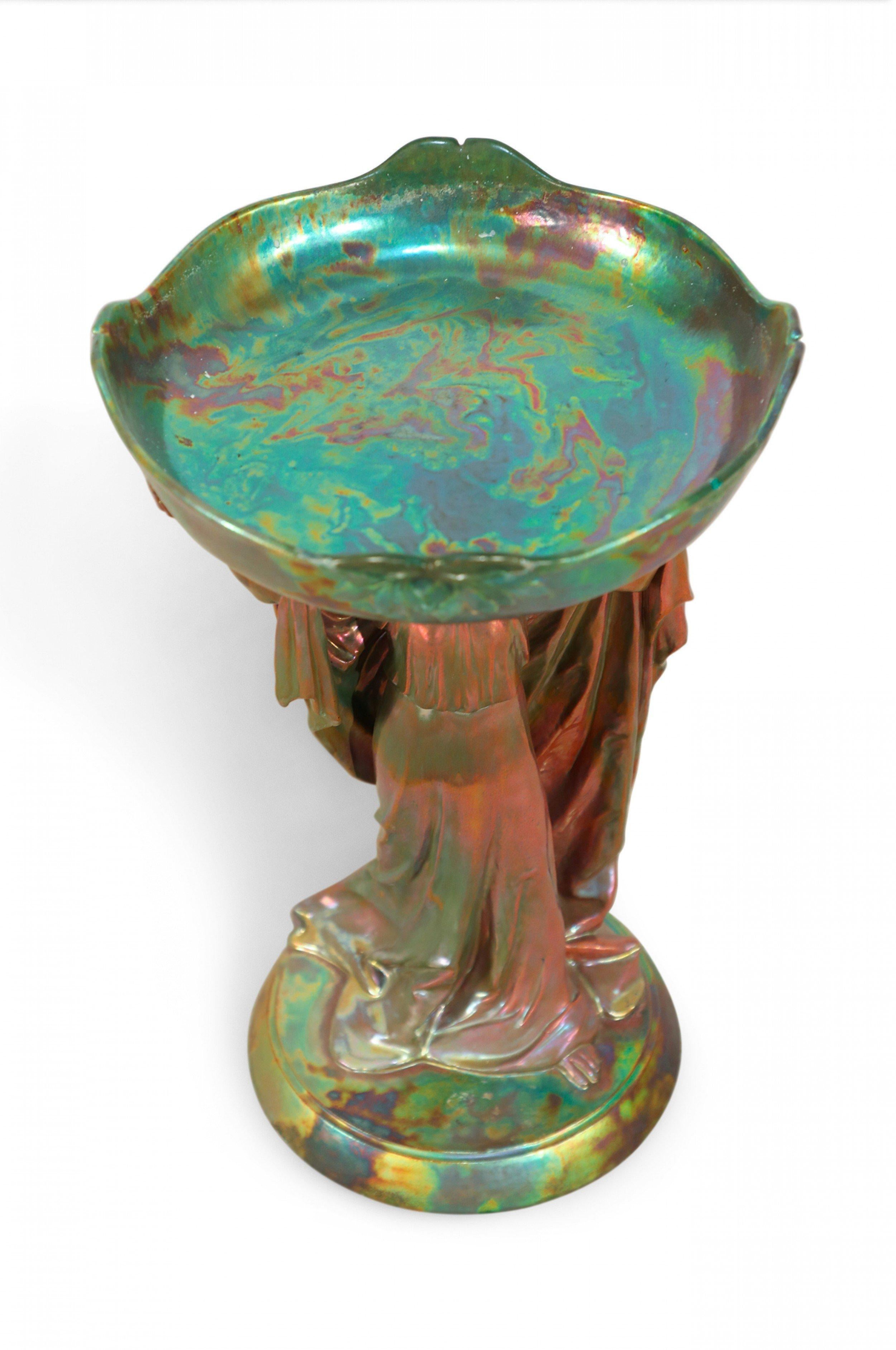 Art Nouveau Zsolnay Opalescent Porcelain Centerpiece For Sale 7