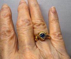 Art Nouveaui Natural Sapphire French God and Goddess Ring