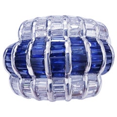 Le Vian Anillo de cóctel de 5,02 quilates de peso total de diamantes y zafiros azules 18k