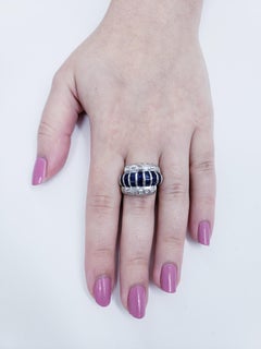 Le Vian 5.02 Carat Total Weight Diamonds and Blue Sapphires Cocktail Ring 18k