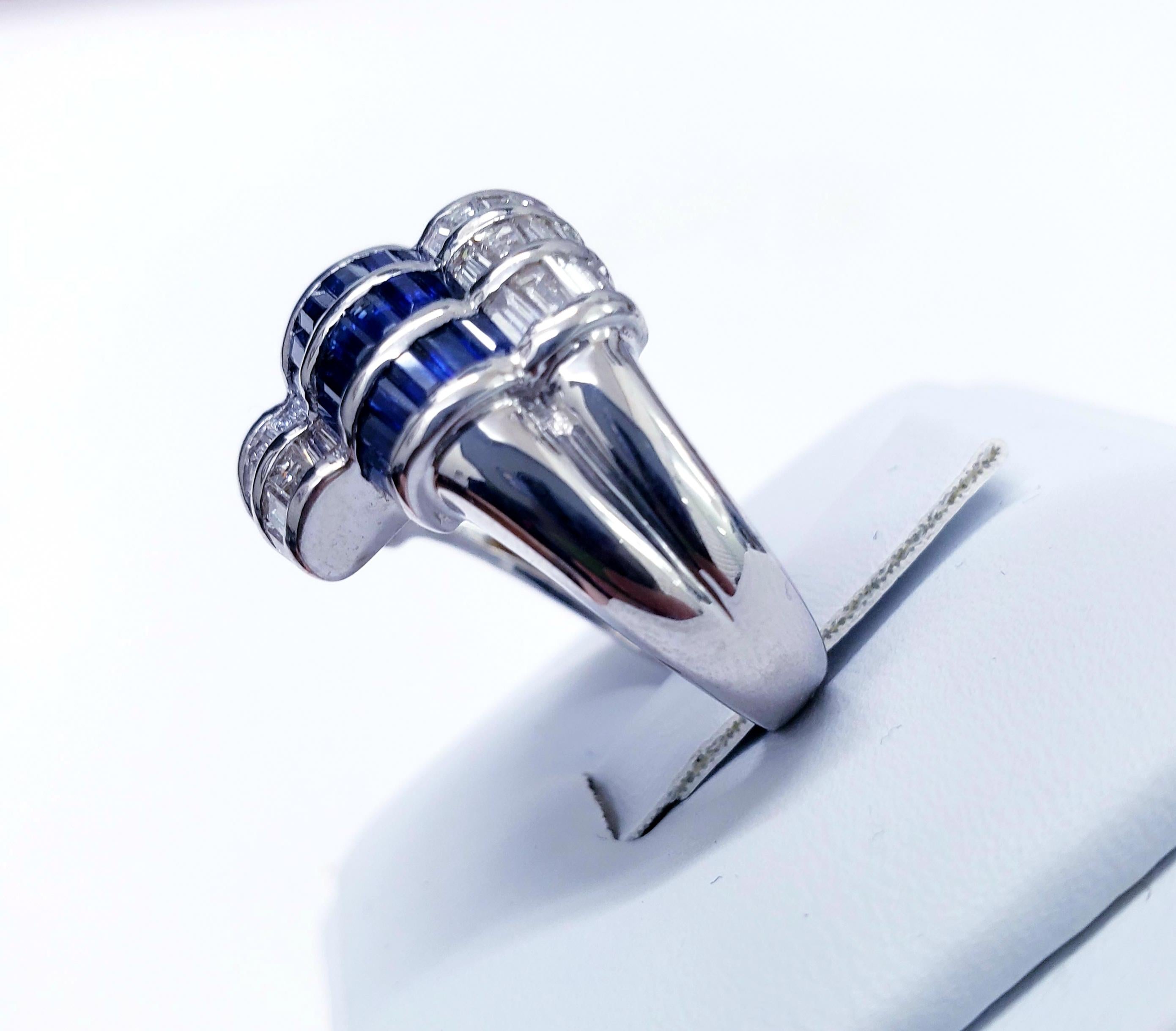 Le Vian 5,02 Karat Gesamtgewicht Diamanten und blaue Saphire Cocktail-Ring 18k im Zustand „Gut“ im Angebot in Miami, FL