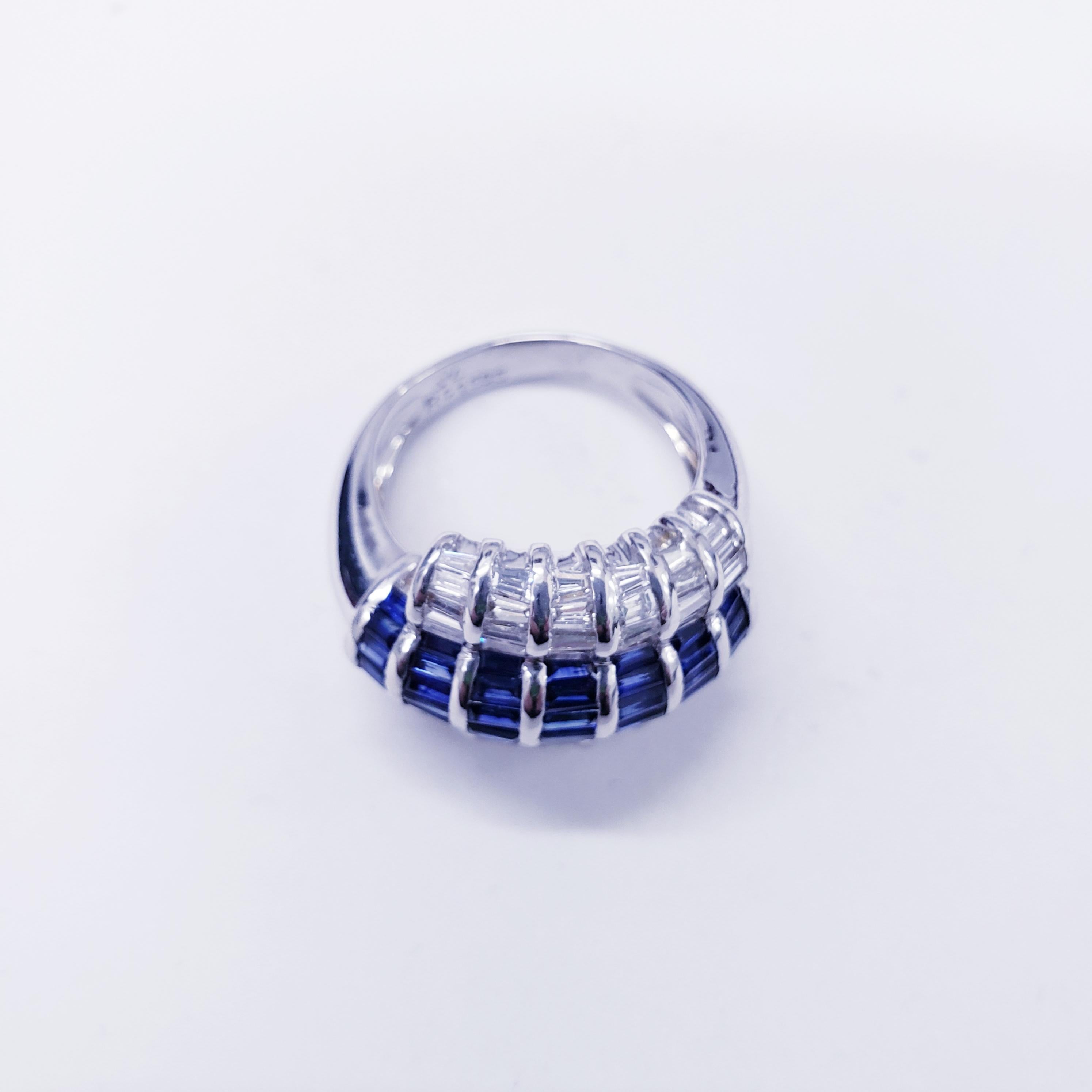 Le Vian 5.02 Carat Total Weight Diamonds and Blue Sapphires Cocktail Ring 18k For Sale 2