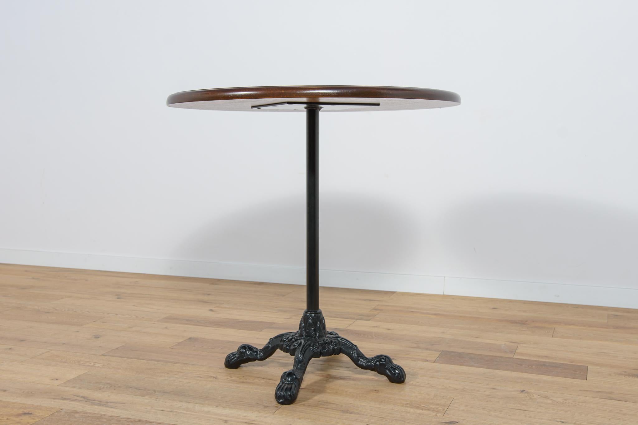 British Art Nouveu Cast Iron and Wood Coffee Table, 1920s For Sale