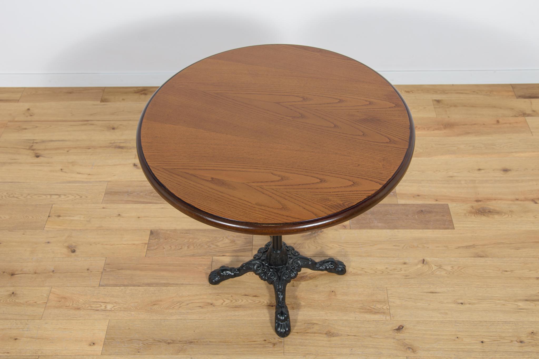 Powder-Coated Art Nouveu Cast Iron and Wood Coffee Table, 1920s For Sale