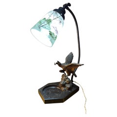 lampe art nouveau avec aigle comme base