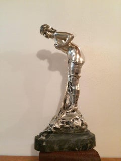 Art Nouveu Woman Sign: Ruini, Materials: Marble and Silver Plated Bronze