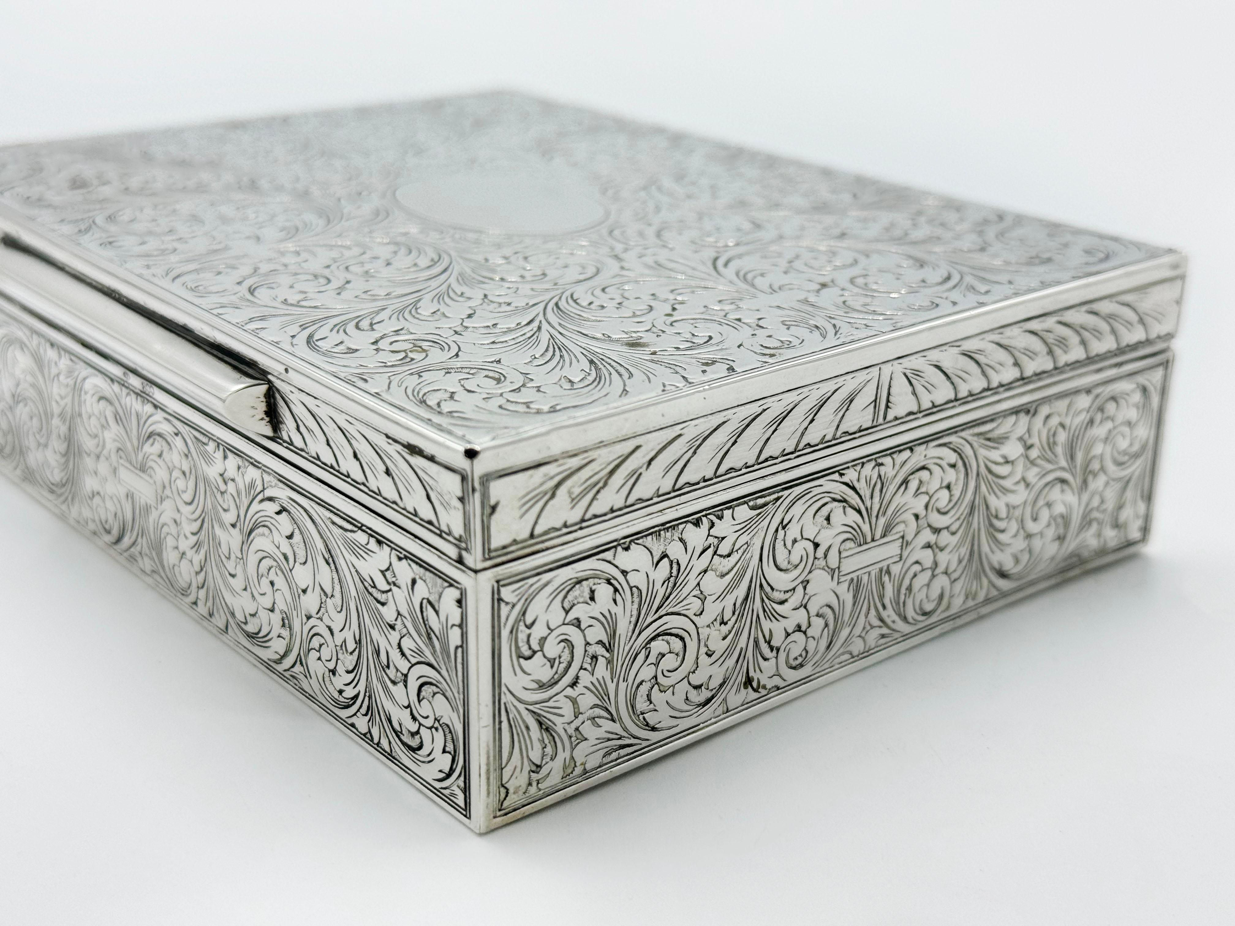 Art Nouveau Art Noveade German Silver Jewelry Box 800 For Sale