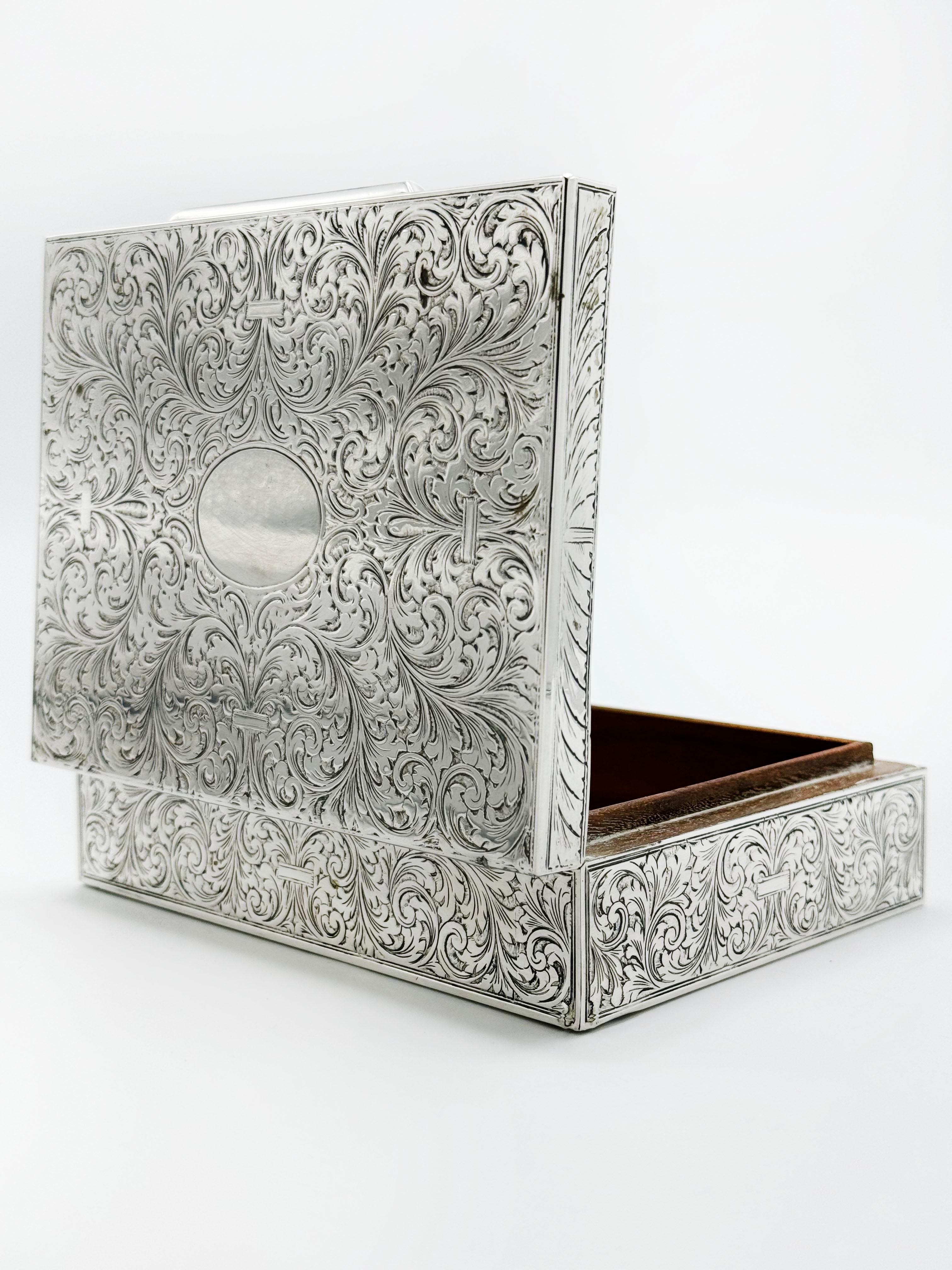 20th Century Art Noveade German Silver Jewelry Box 800 For Sale