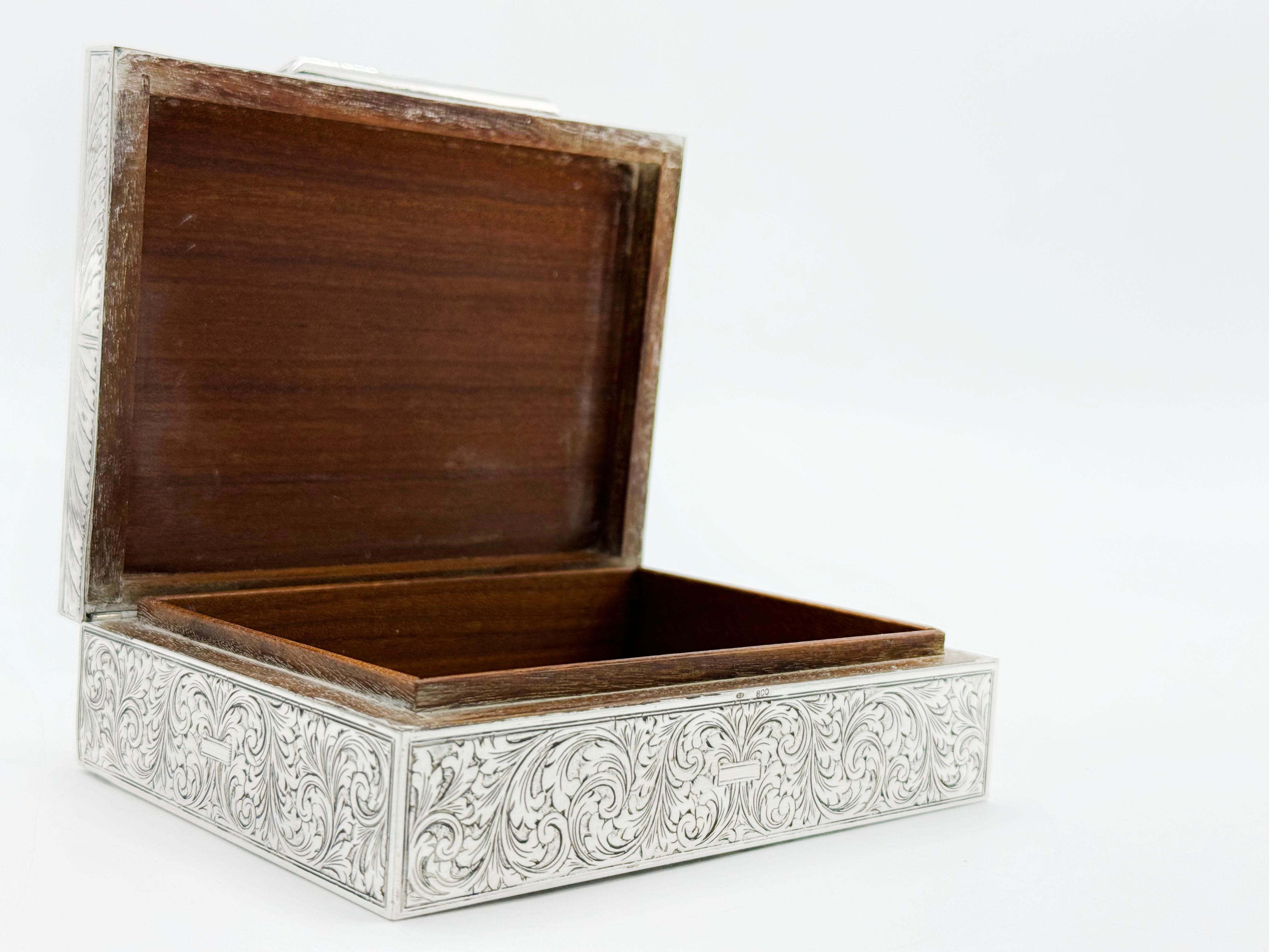 Art Noveade German Silver Jewelry Box 800 For Sale 1