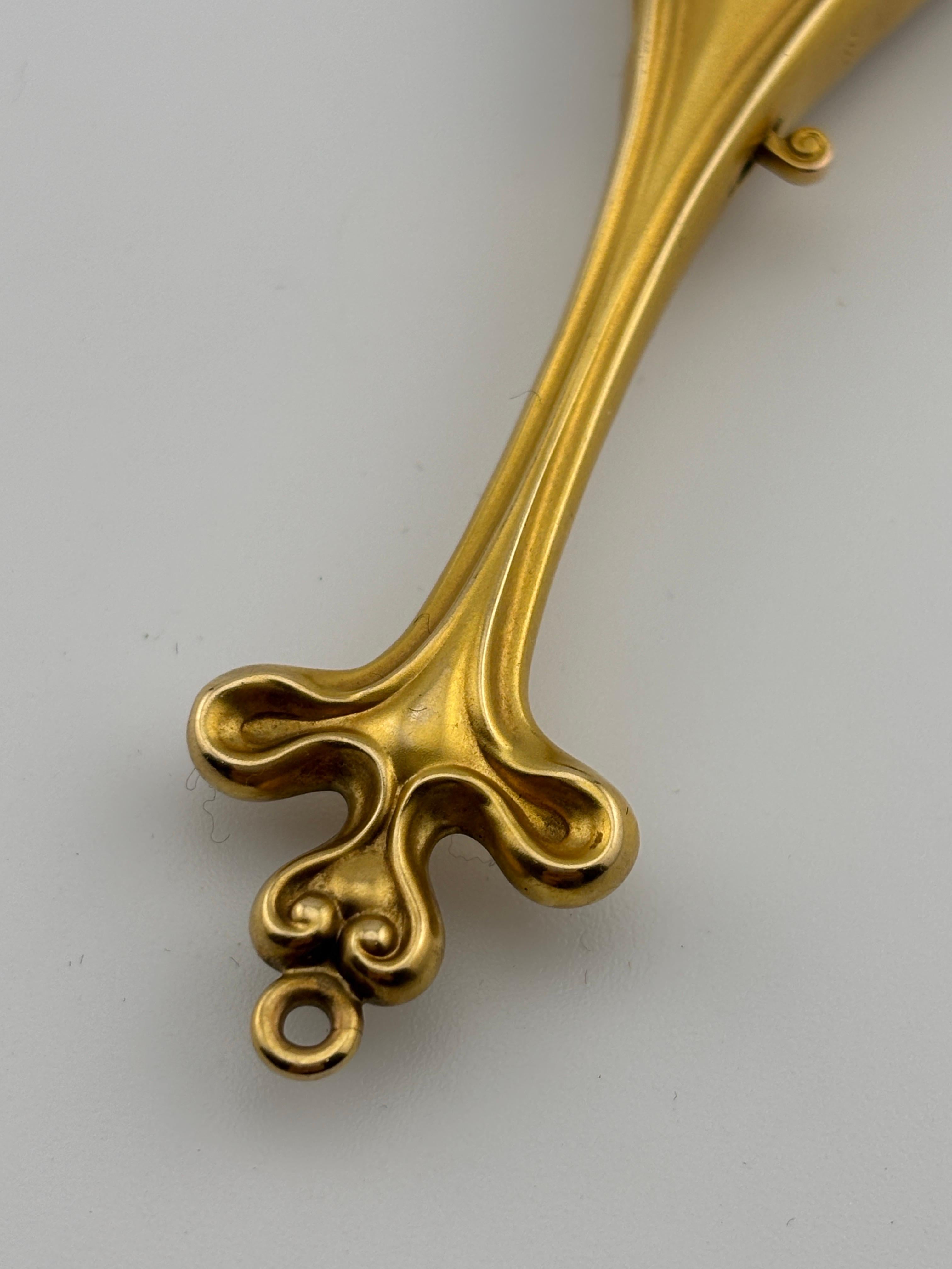 Lorgnette Art Noveau en or jaune 14k en vente 2