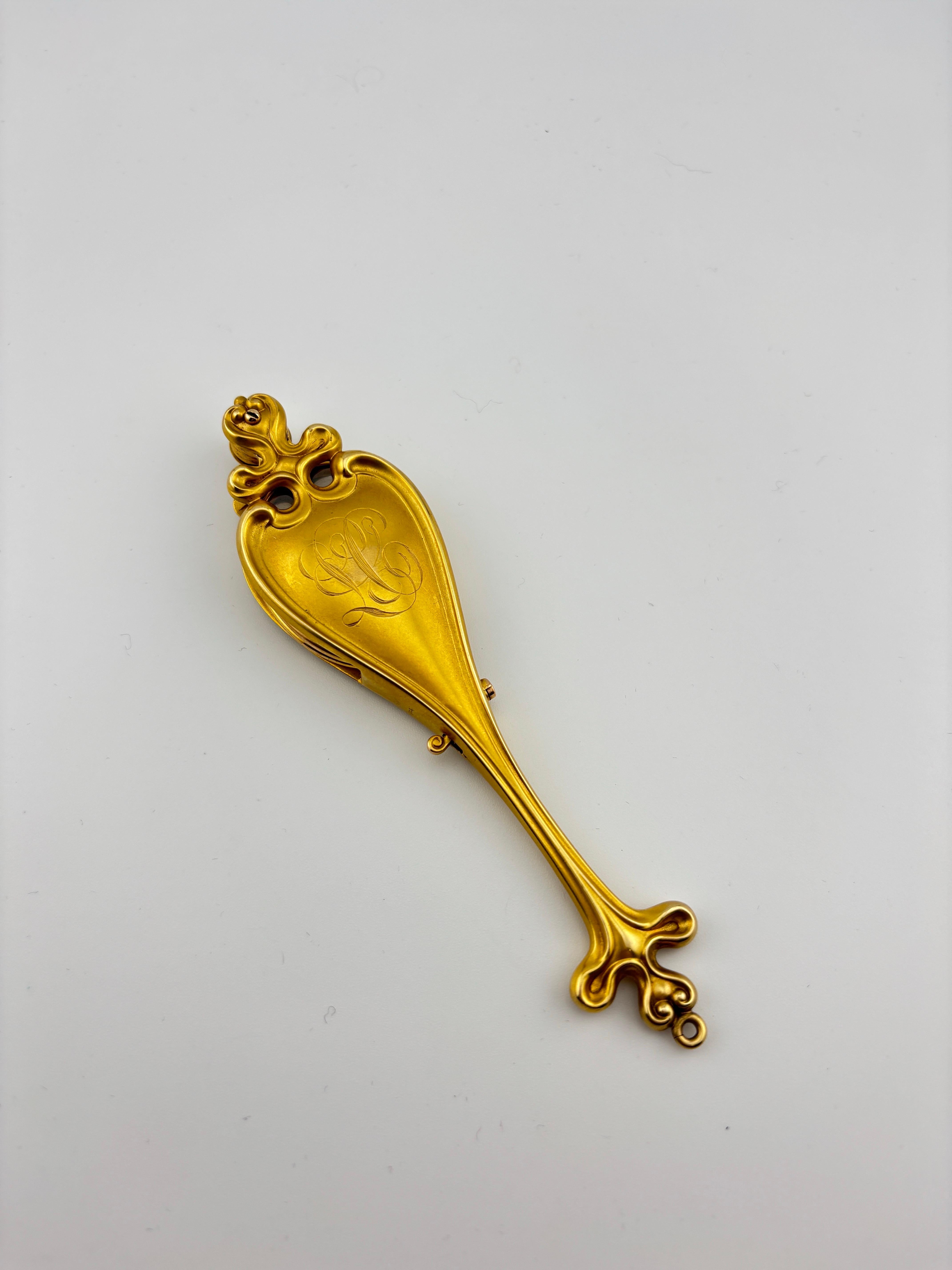 Lorgnette Art Noveau en or jaune 14k en vente 4