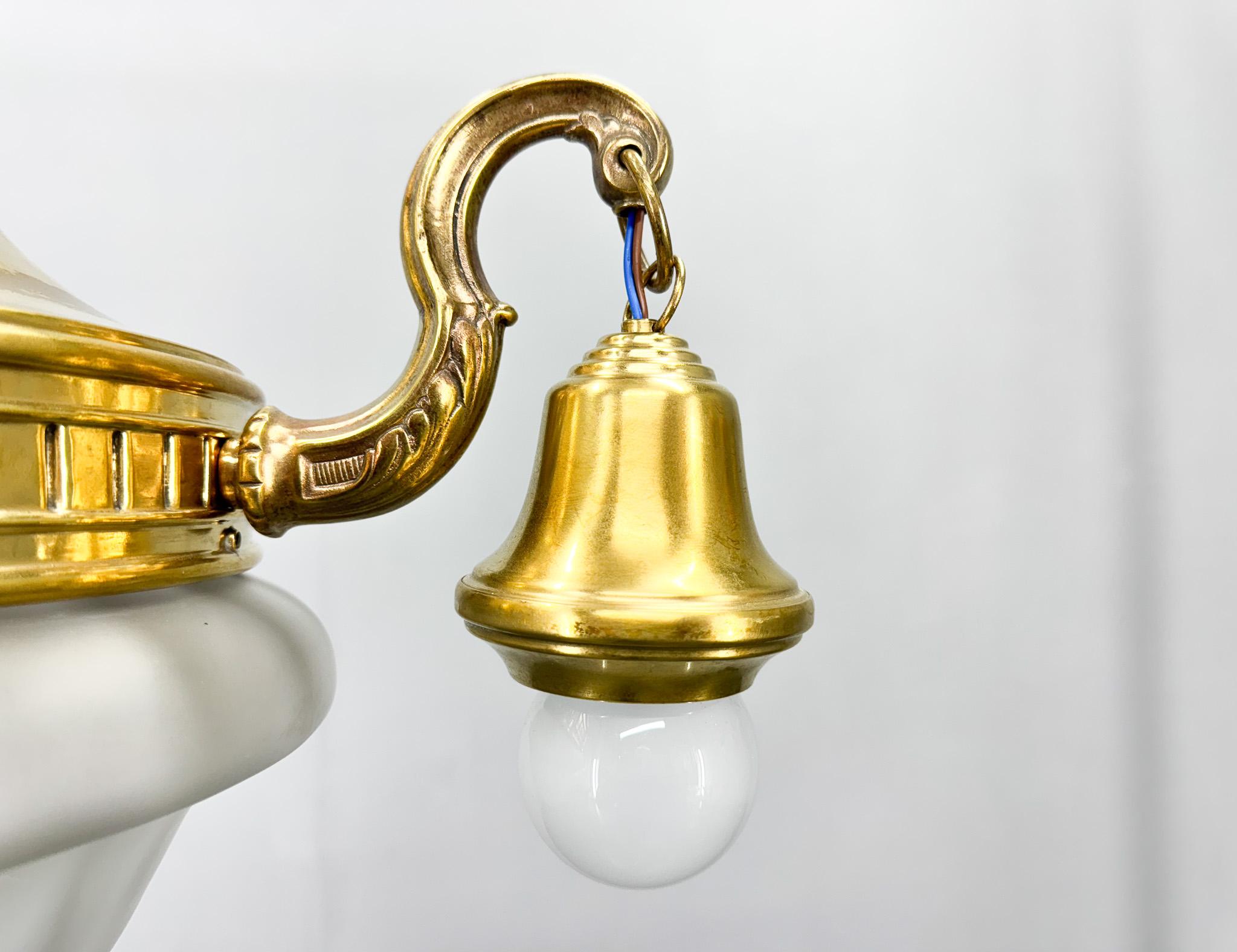 Art Noveau Brass Chandelier, Restored, Germany, 1920's For Sale 3