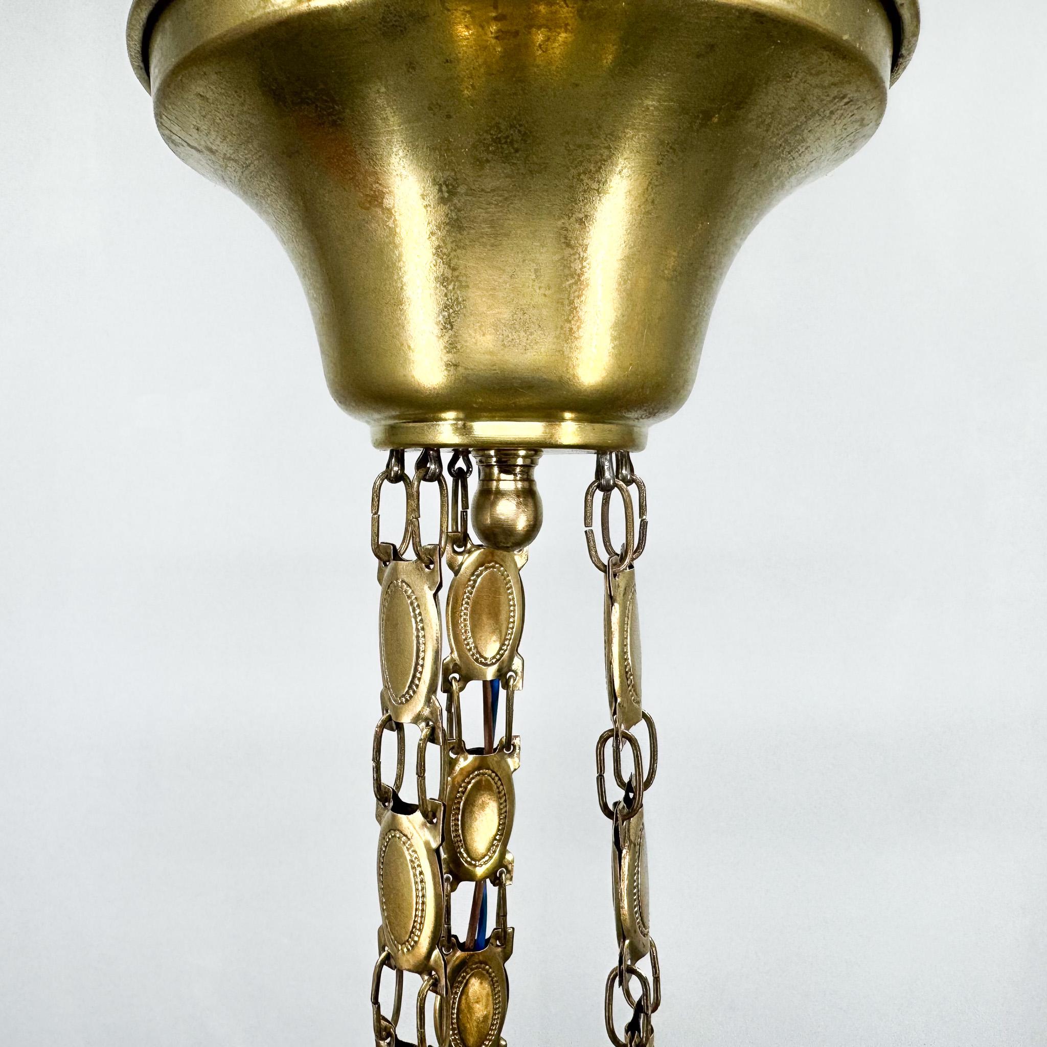 Art Noveau Brass Chandelier, Restored, Germany, 1920's For Sale 4