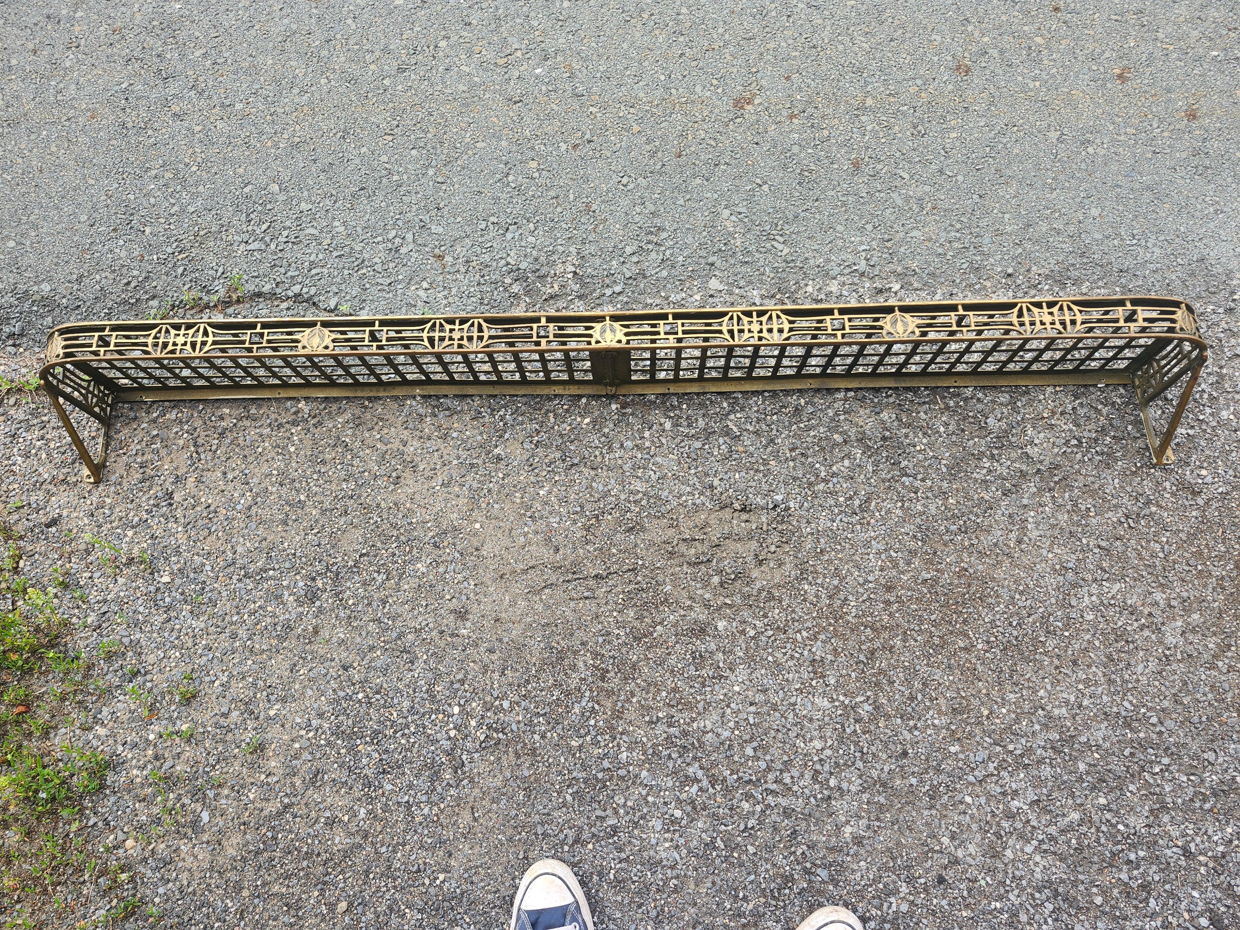 Art Noveau Brass Overhead Train Baggage Rack Shelf C1875 For Sale 3