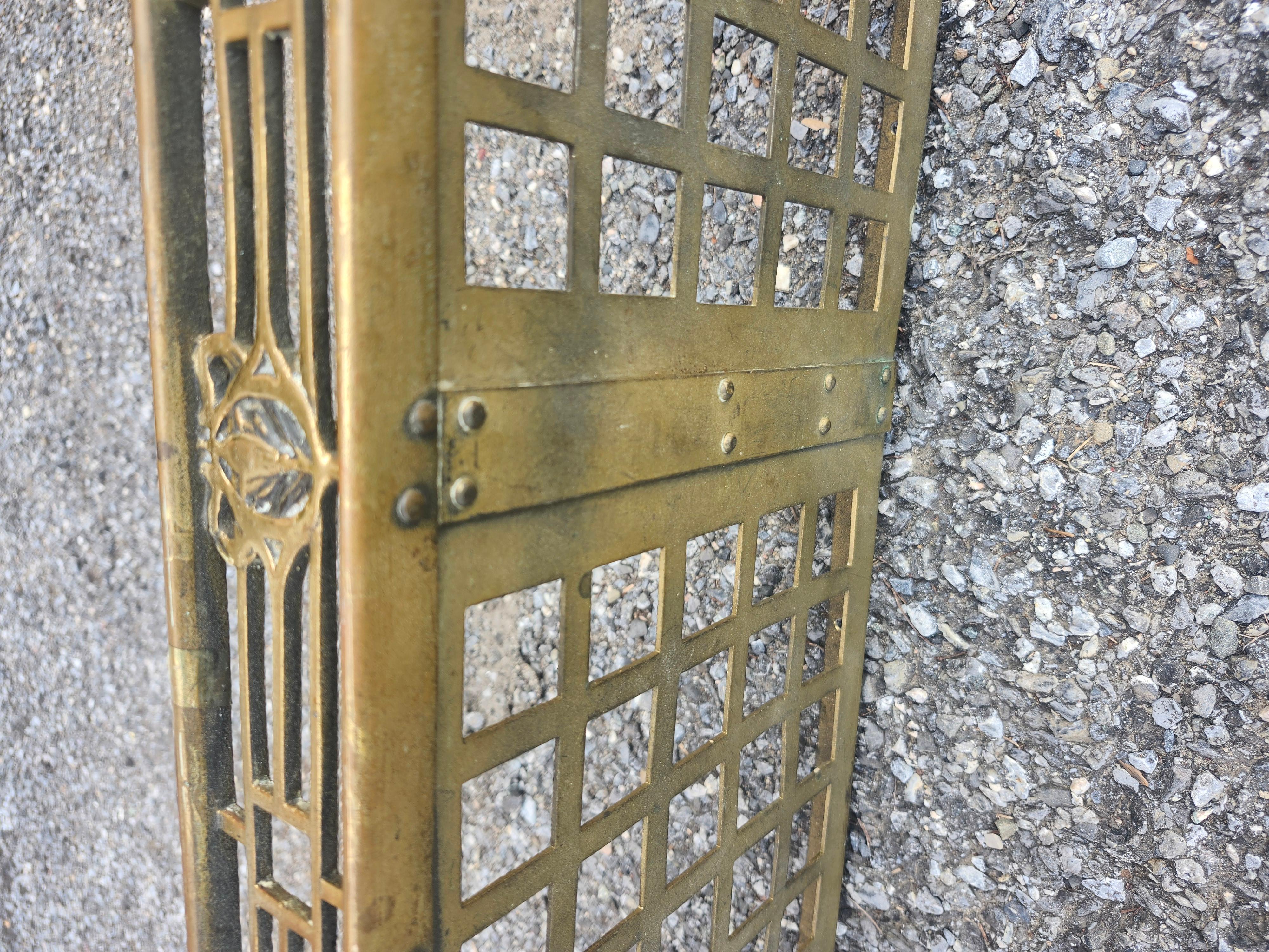 Art Nouveau Art Noveau Brass Overhead Train Baggage Rack Shelf C1875 For Sale