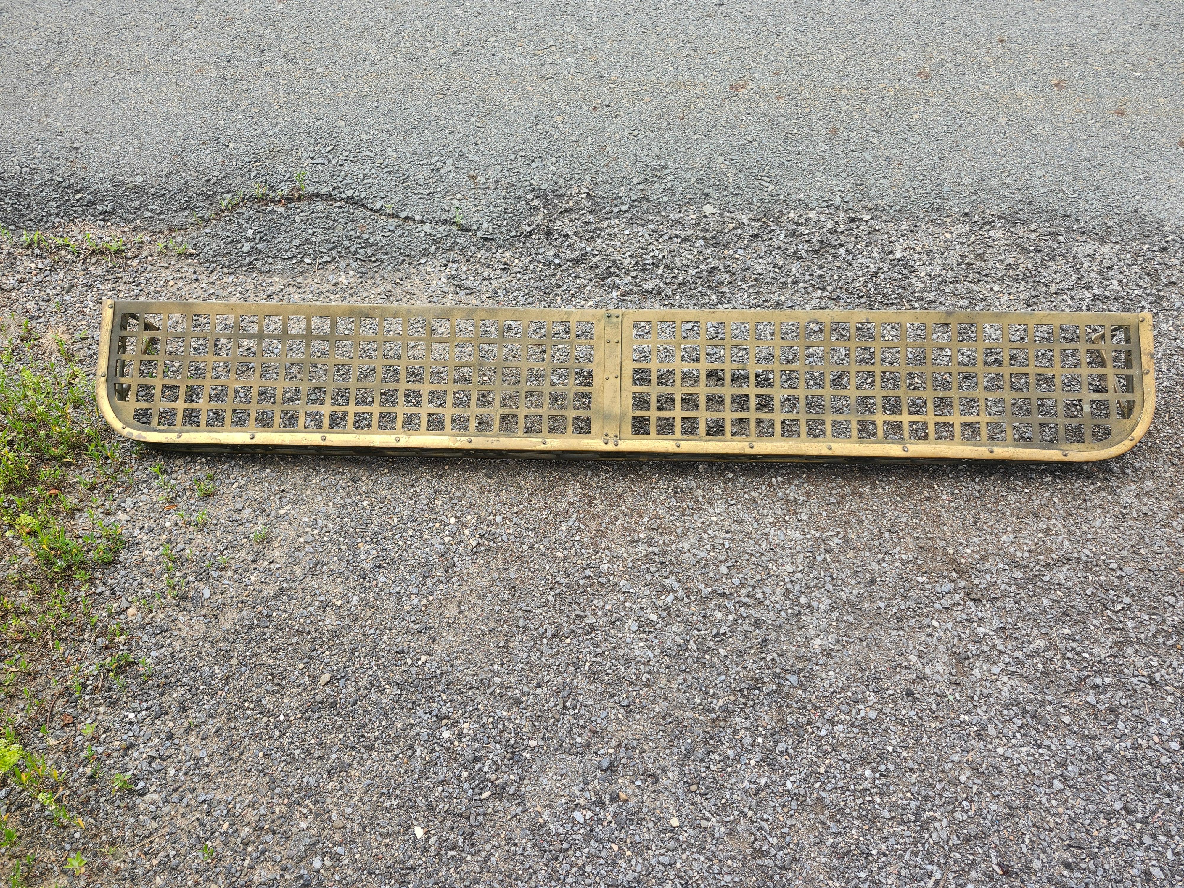 American Art Noveau Brass Overhead Train Baggage Rack Shelf C1875 For Sale