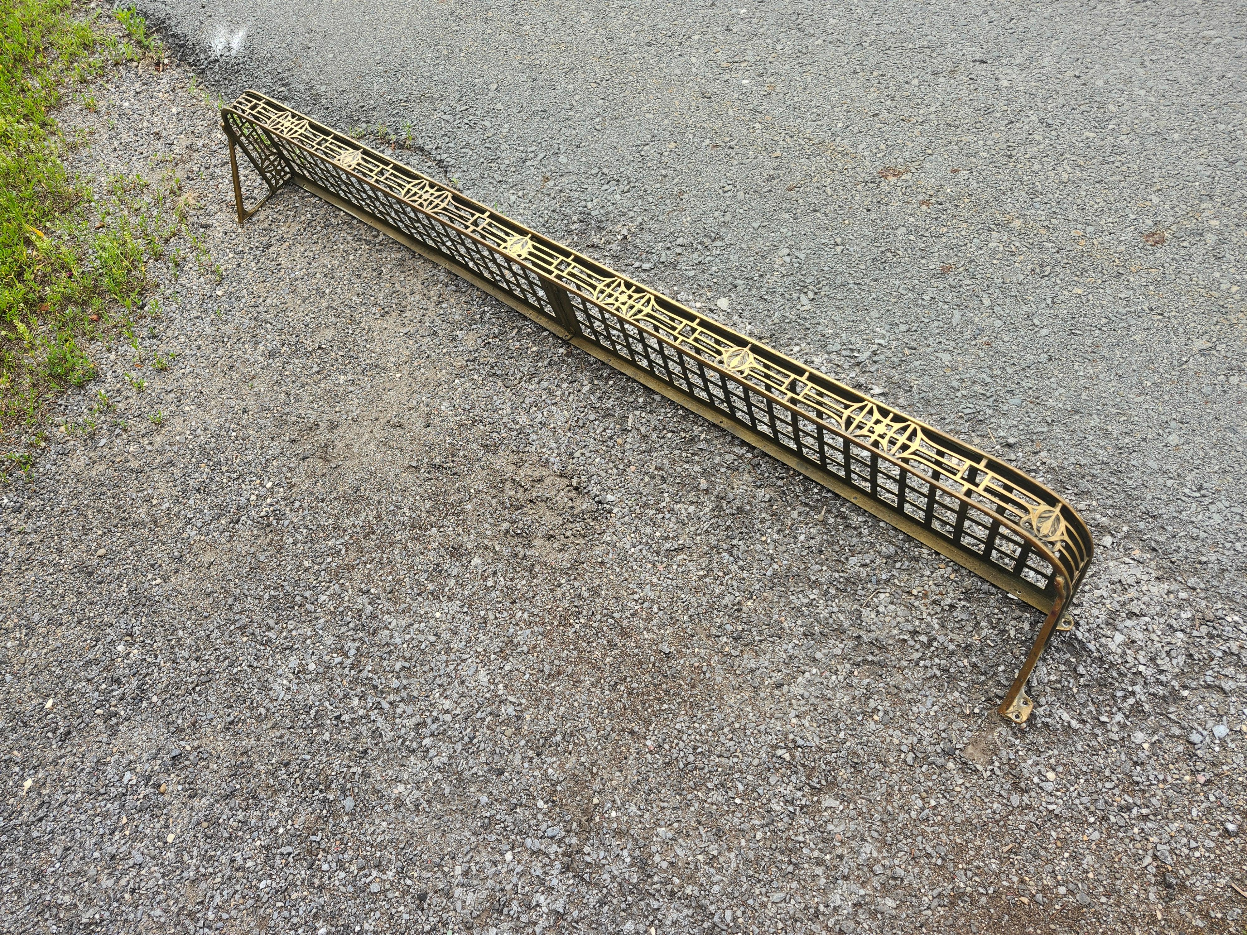 Cast Art Noveau Brass Overhead Train Baggage Rack Shelf C1875 For Sale