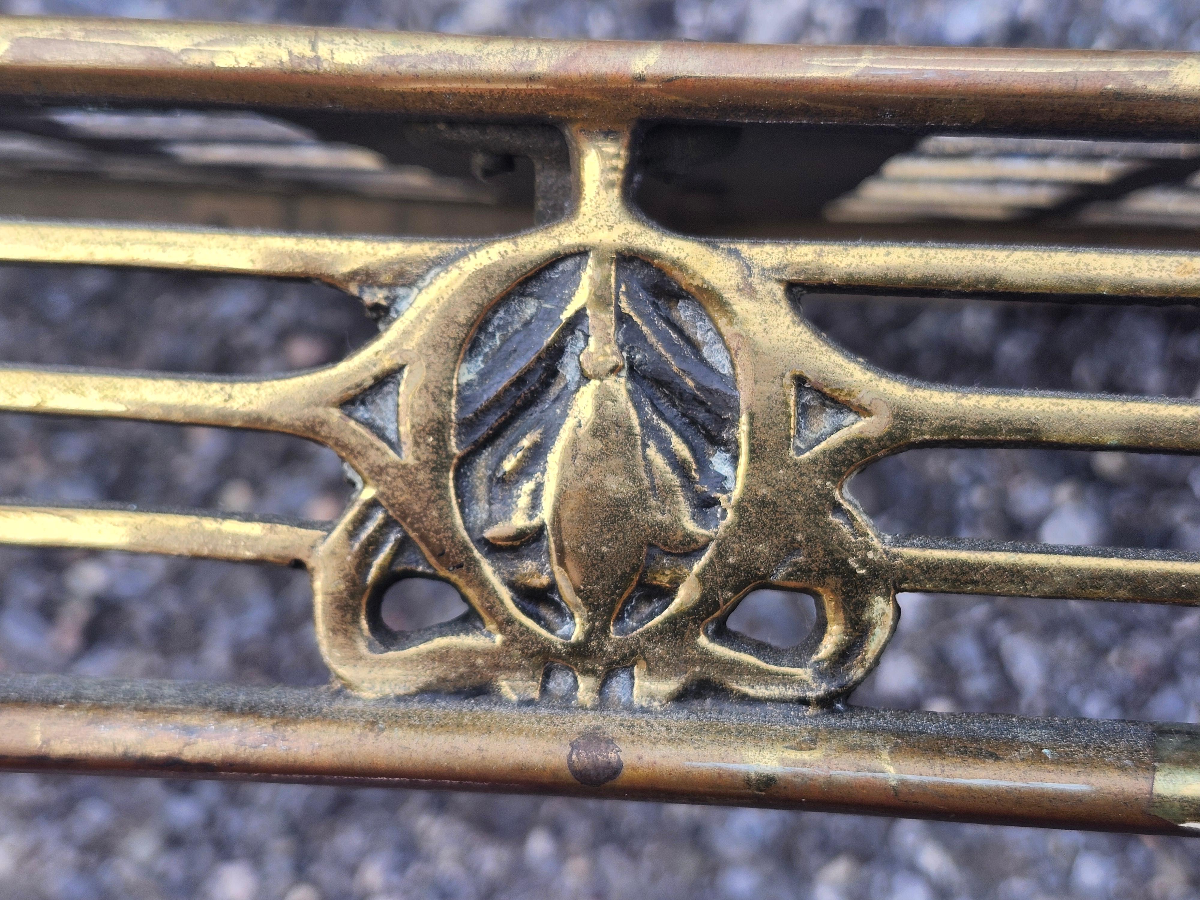 Art Noveau Brass Overhead Train Baggage Rack Shelf C1875 For Sale 1