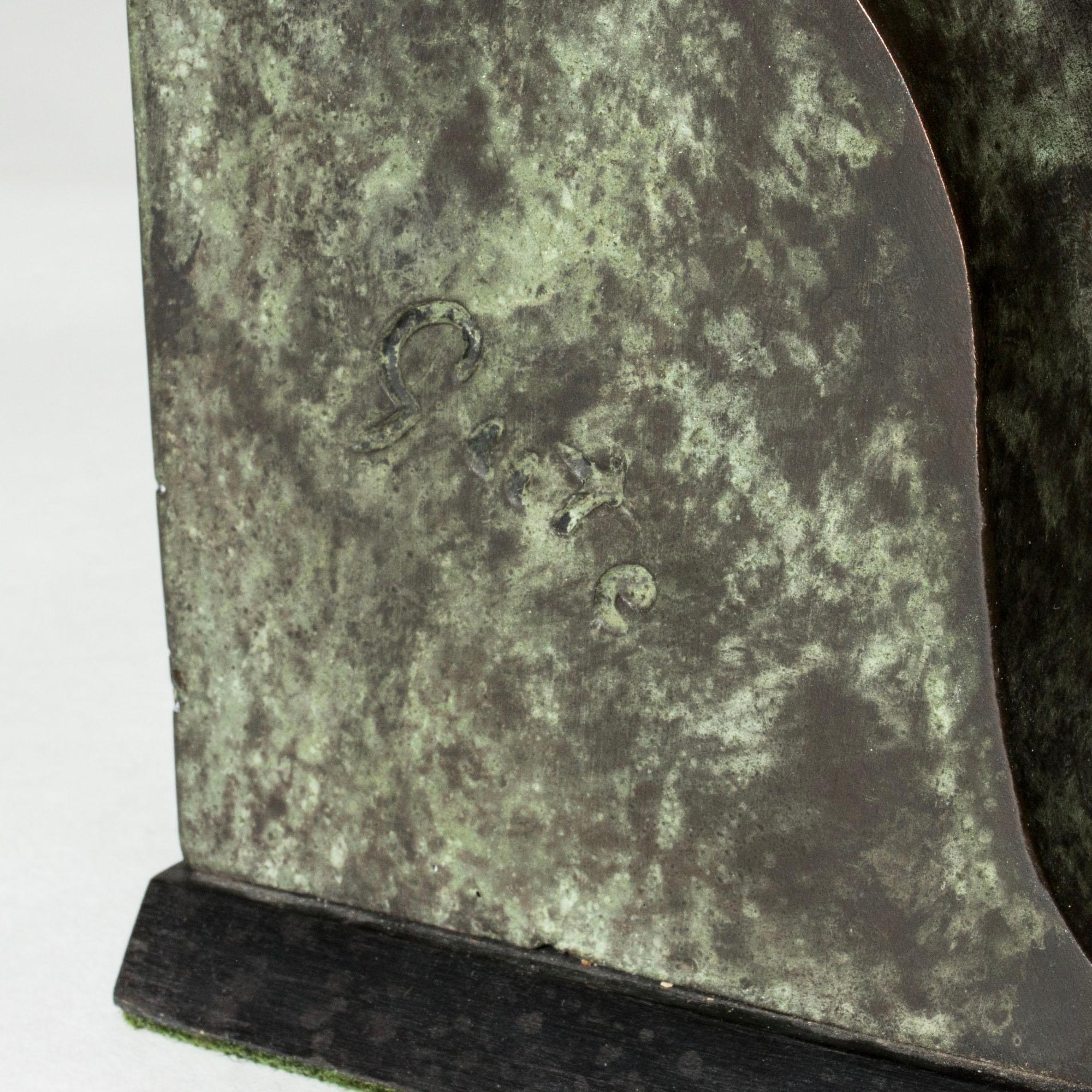 Art Noveau Bronze Bookends by Axel Gute, Sweden, 1920s In Good Condition In Stockholm, SE