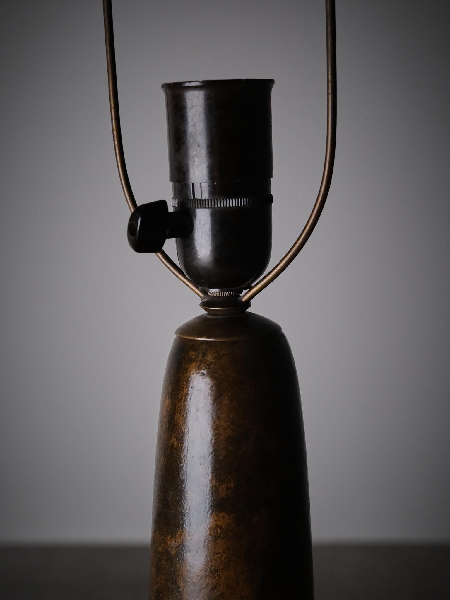 Lampada da tavolo in bronzo Art Noveau di Hugo Elmqvist, Svezia, inizio XX secolo in vendita 6