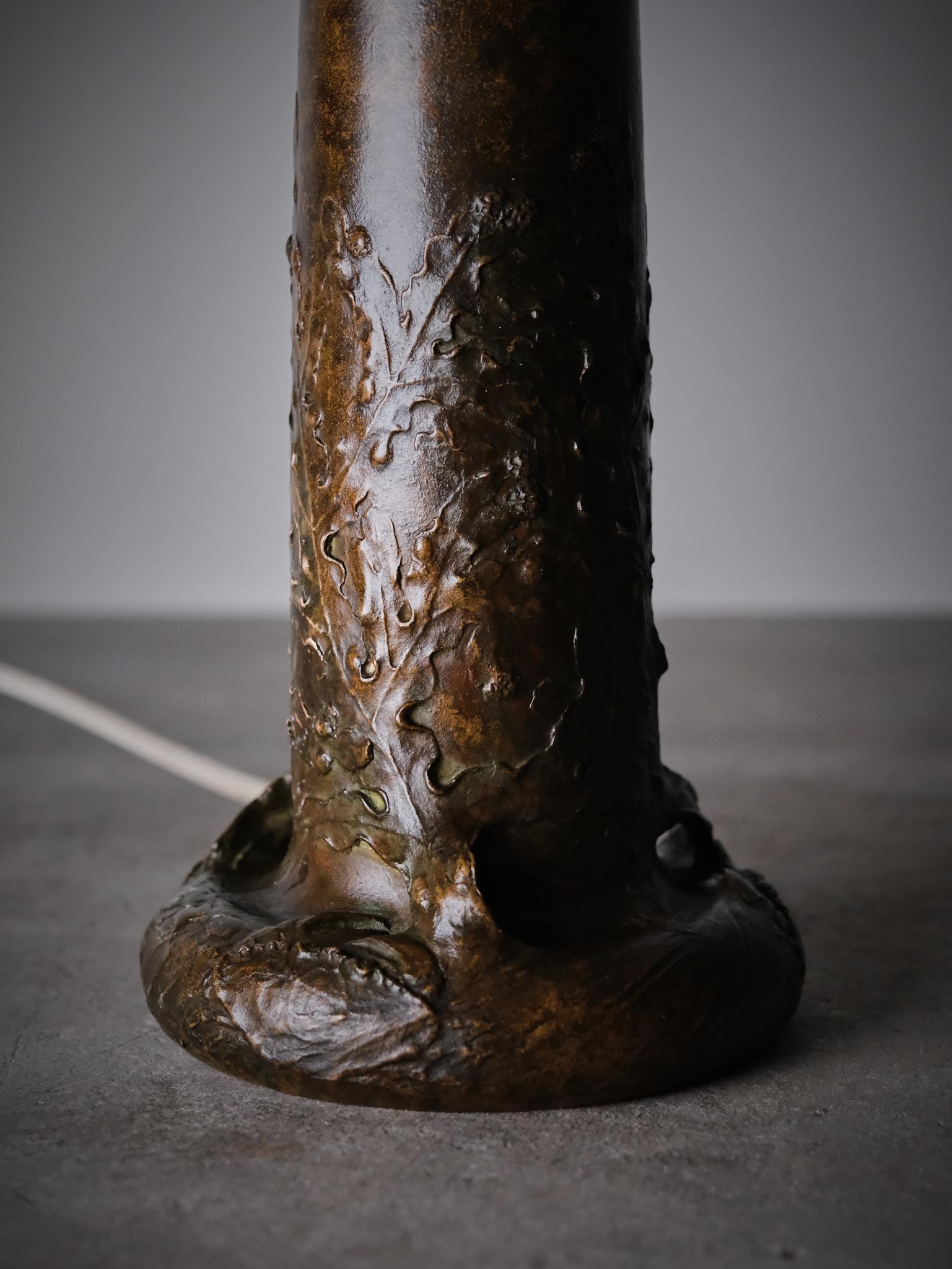 Lampada da tavolo in bronzo Art Noveau di Hugo Elmqvist, Svezia, inizio XX secolo in vendita 2