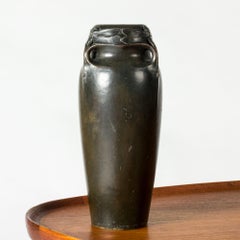 Bronzevase im Jugendstil von A. Granberg für Hugo Elmqvist, Schweden, um 1900