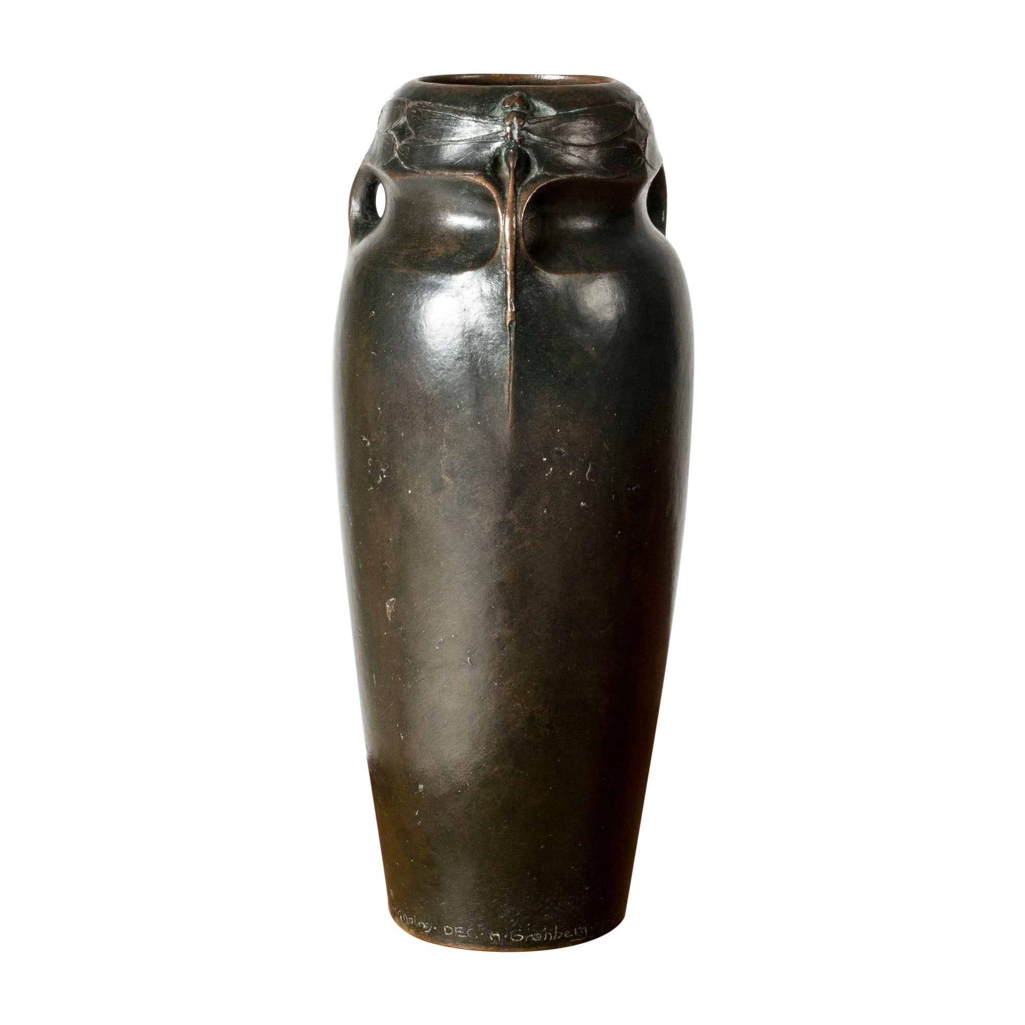 Art Noveau Bronze vase by A. Granberg for Hugo Elmqvist, Sweden, ca 1900