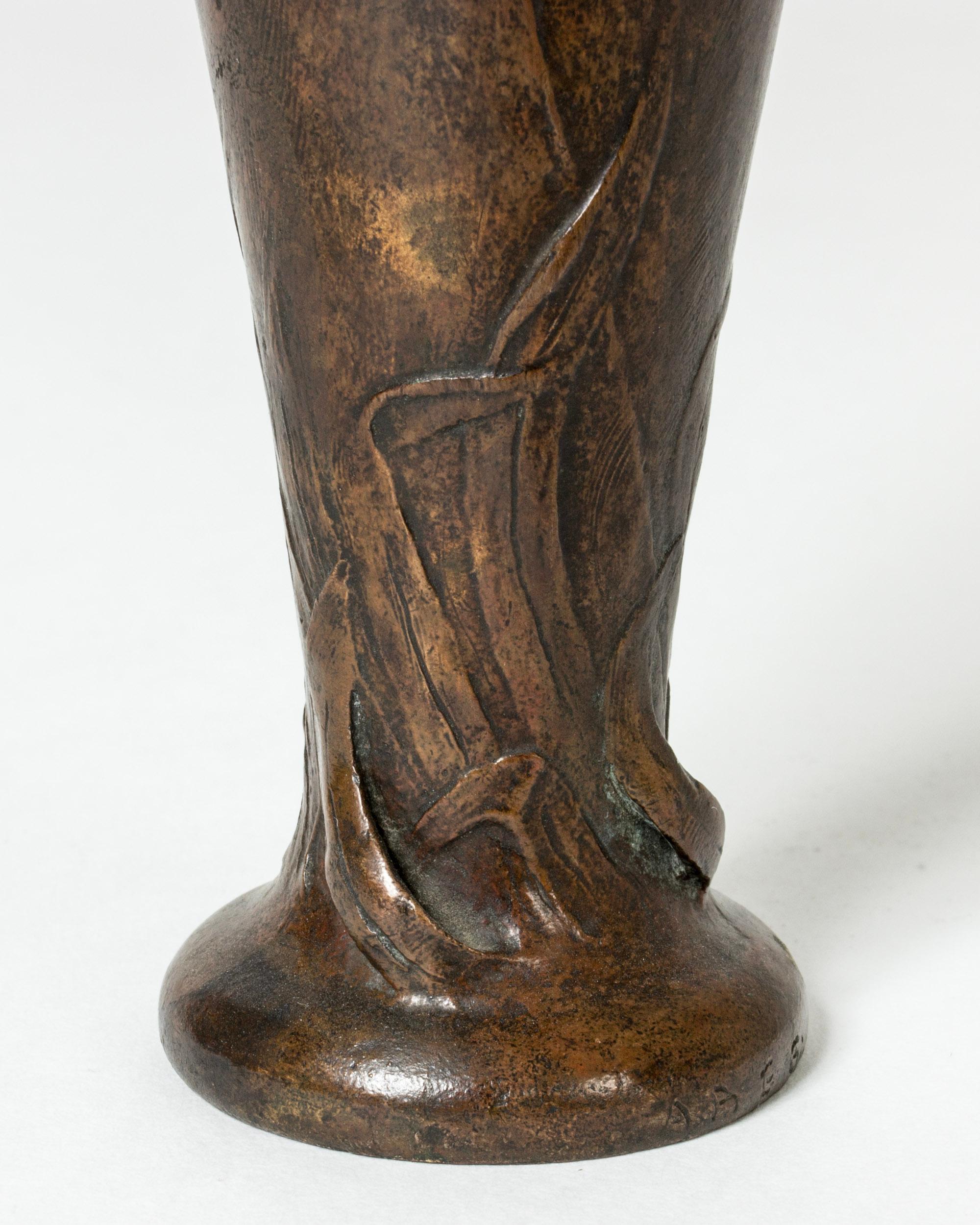 Swedish Art Noveau Bronze vase by Gerda Backlund, Sweden, ca 1900 For Sale
