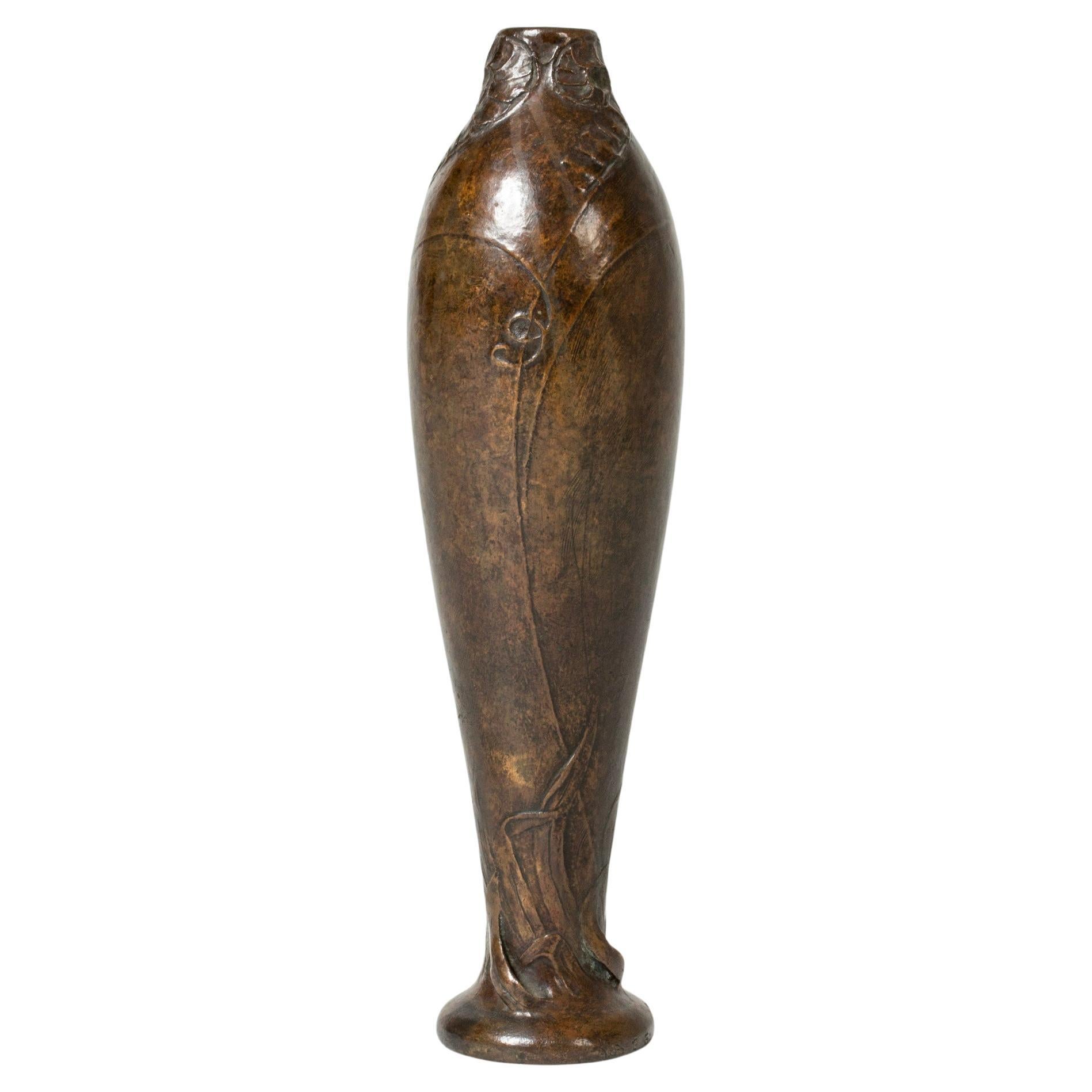 Art Noveau Bronze vase by Gerda Backlund, Sweden, ca 1900 For Sale