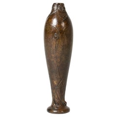 Antique Art Noveau Bronze vase by Gerda Backlund, Sweden, ca 1900