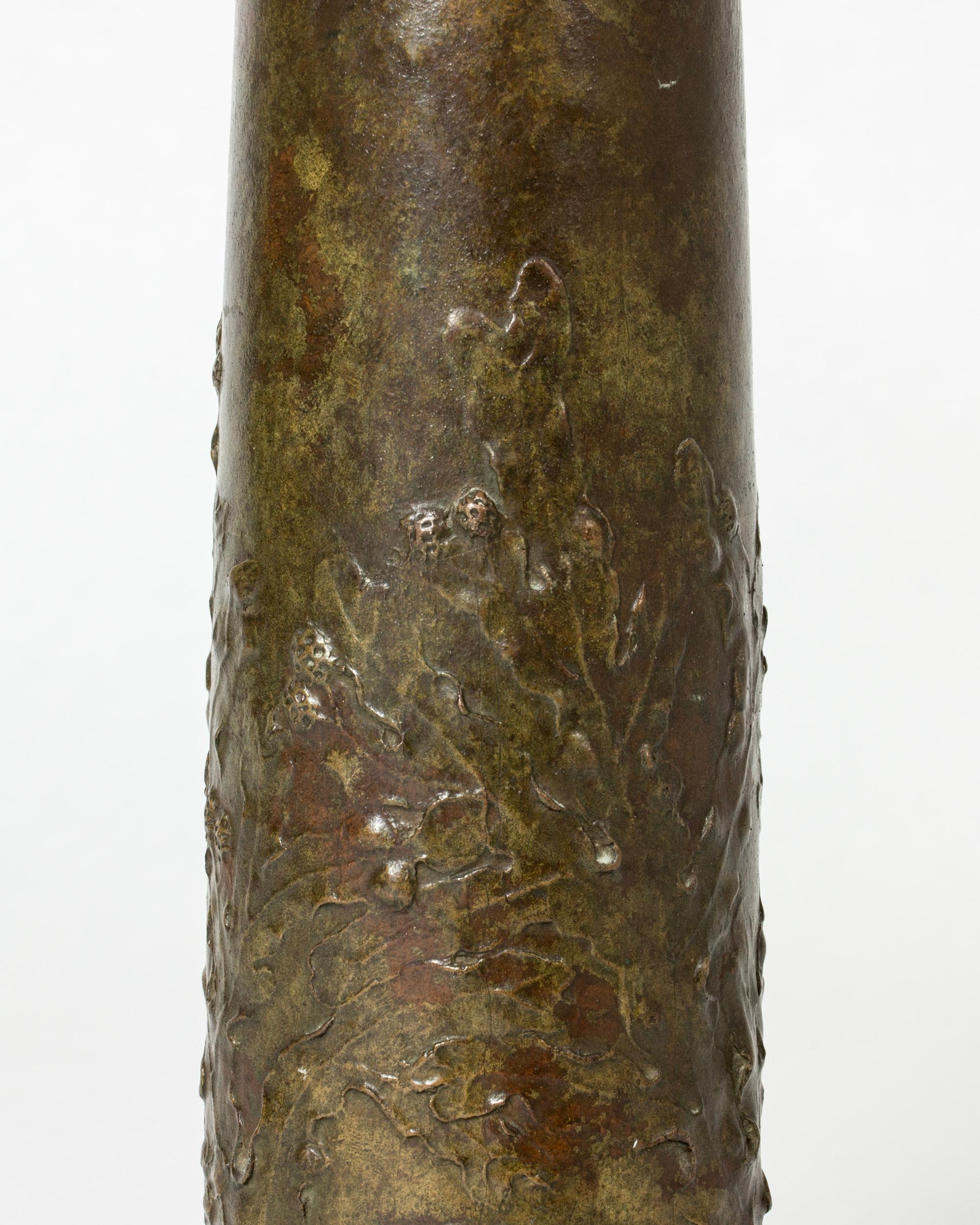 Art Noveau Bronze vase by Hugo Elmqvist, Sweden, ca 1900 In Good Condition For Sale In Stockholm, SE