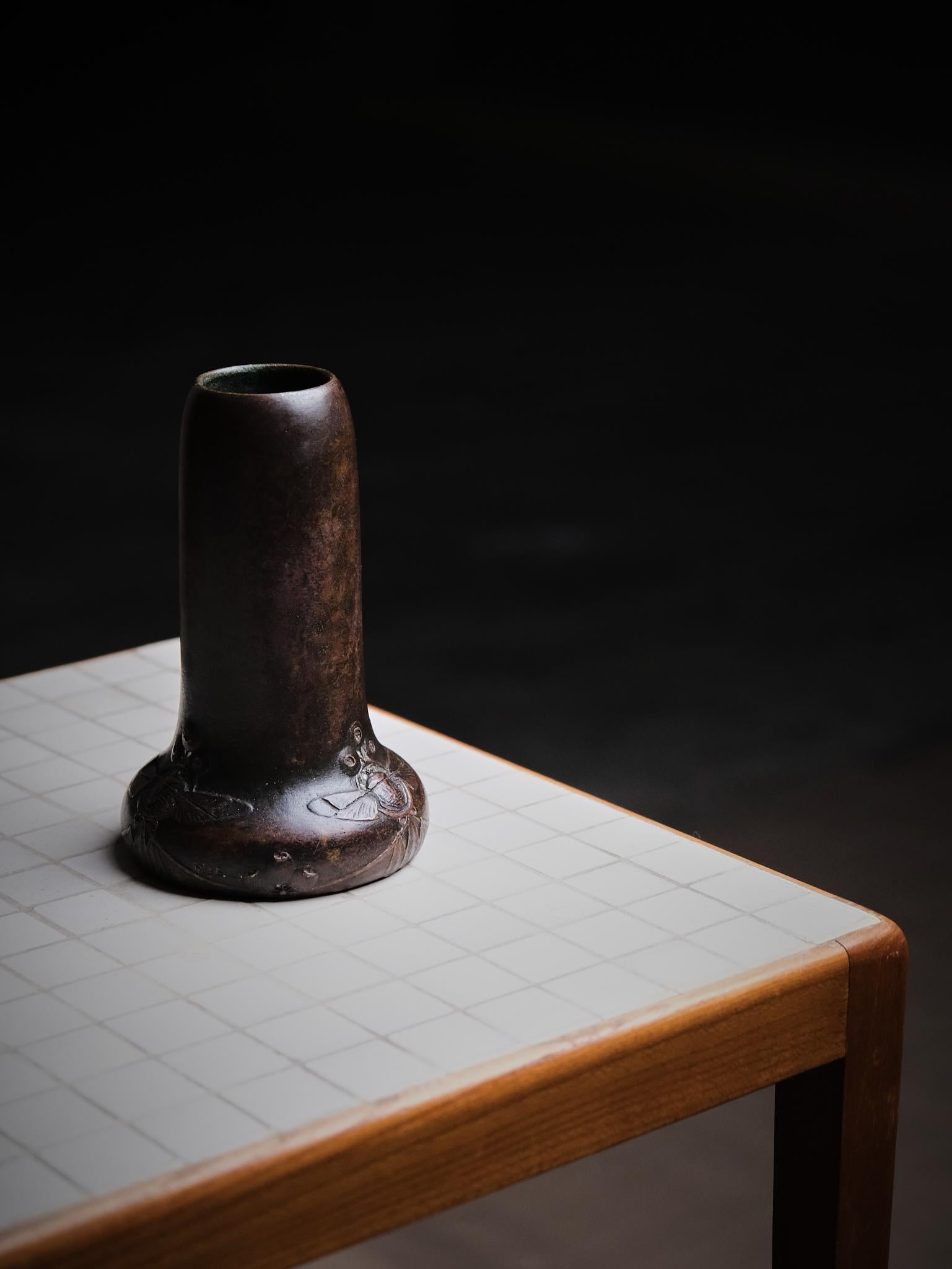 Vaso in bronzo Art Noveau di Hugo Elmqvist, Svezia, inizio XX secolo in vendita 2