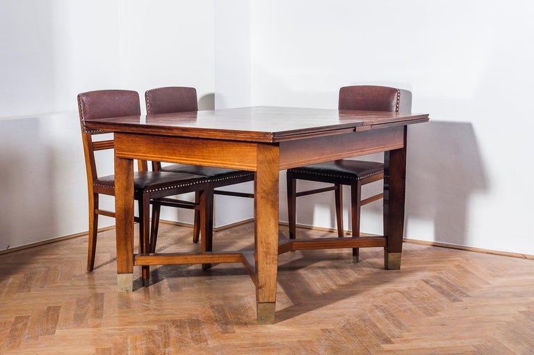 Art Nouveau Art Noveau Dining Table and Six Dining Chairs designed by Koloman Moser For Sale