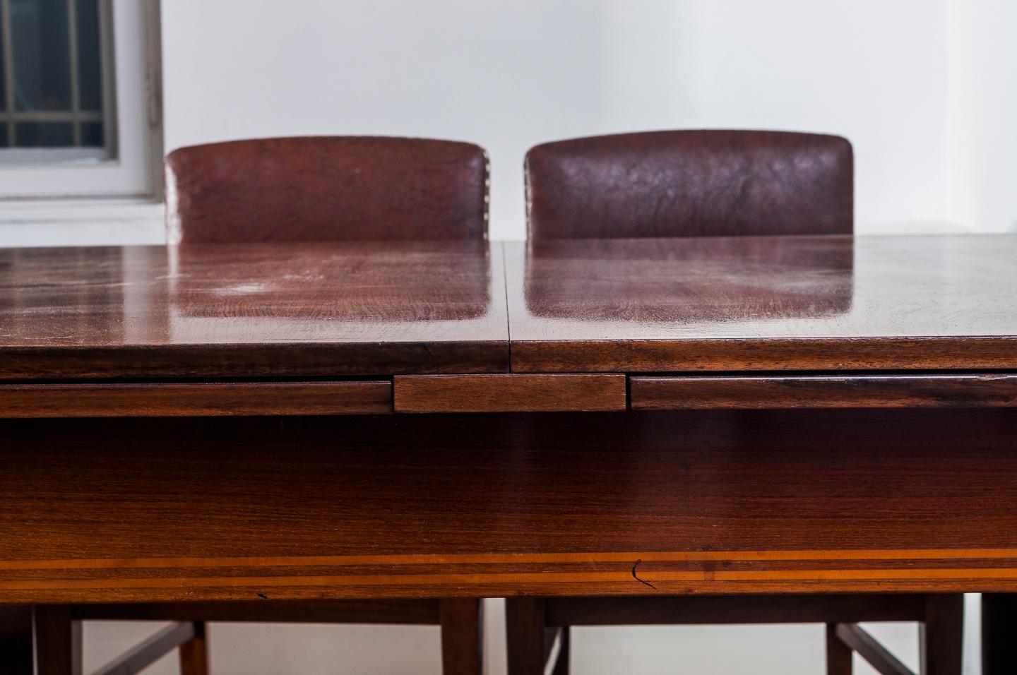 Art Nouveau Art Noveau Dining Table and Six Dining Chairs designed by Koloman Moser For Sale