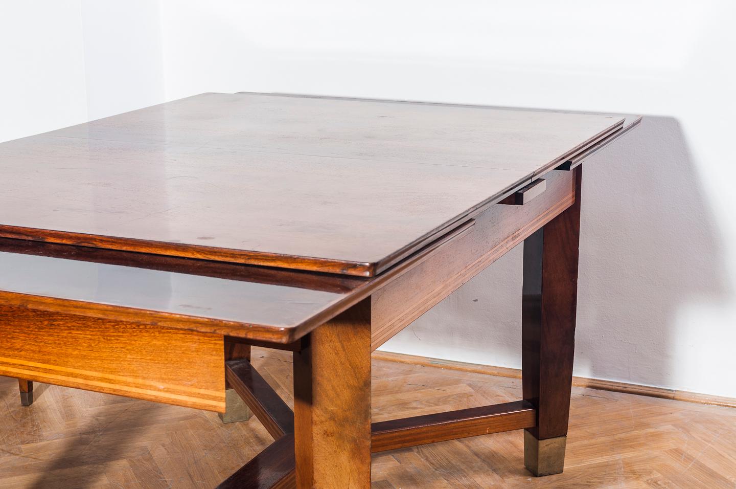 Plated Art Noveau Dining Table and Six Dining Chairs designed by Koloman Moser For Sale