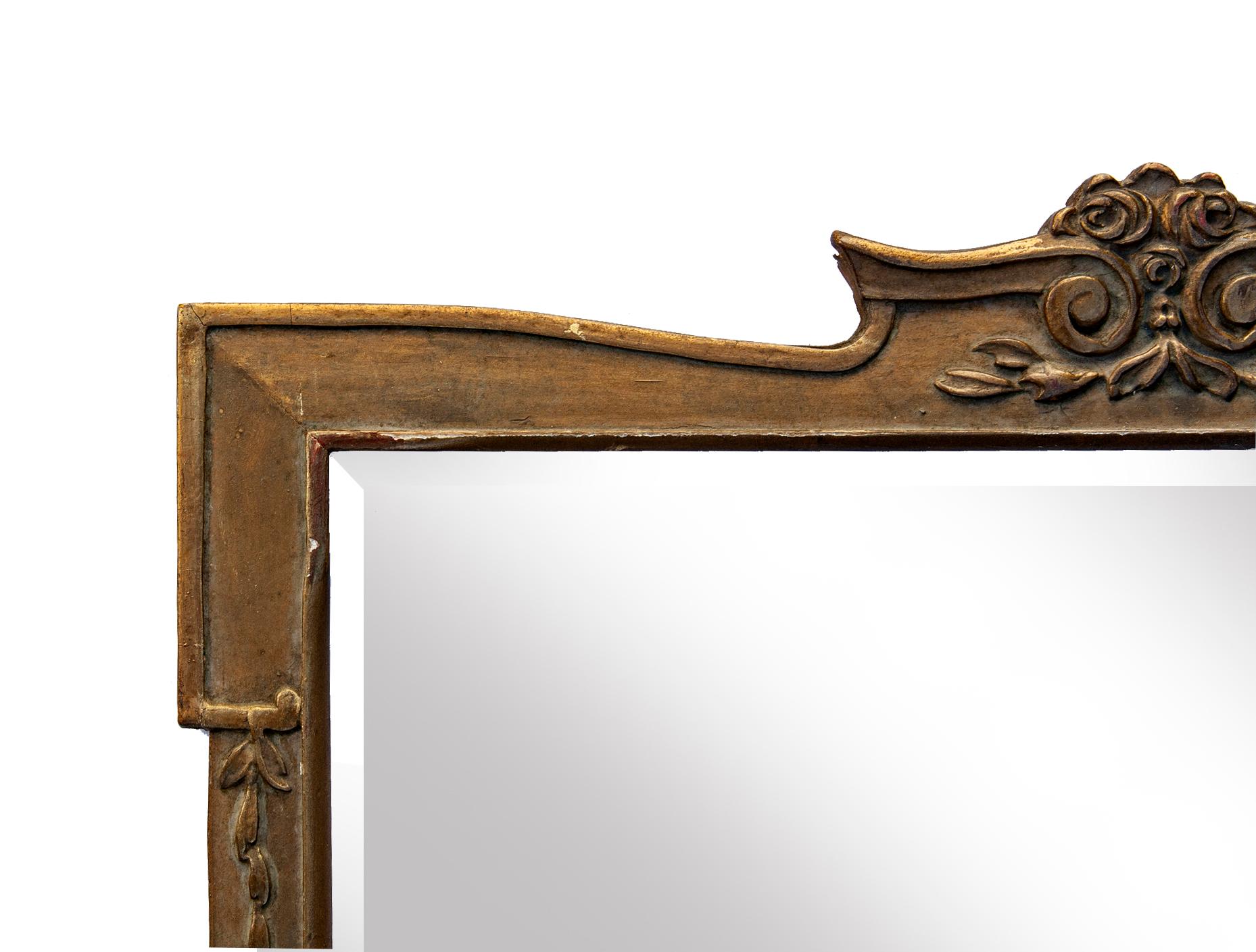 Art Nouveau Art Noveau Framed Mirror with Gilt Border For Sale