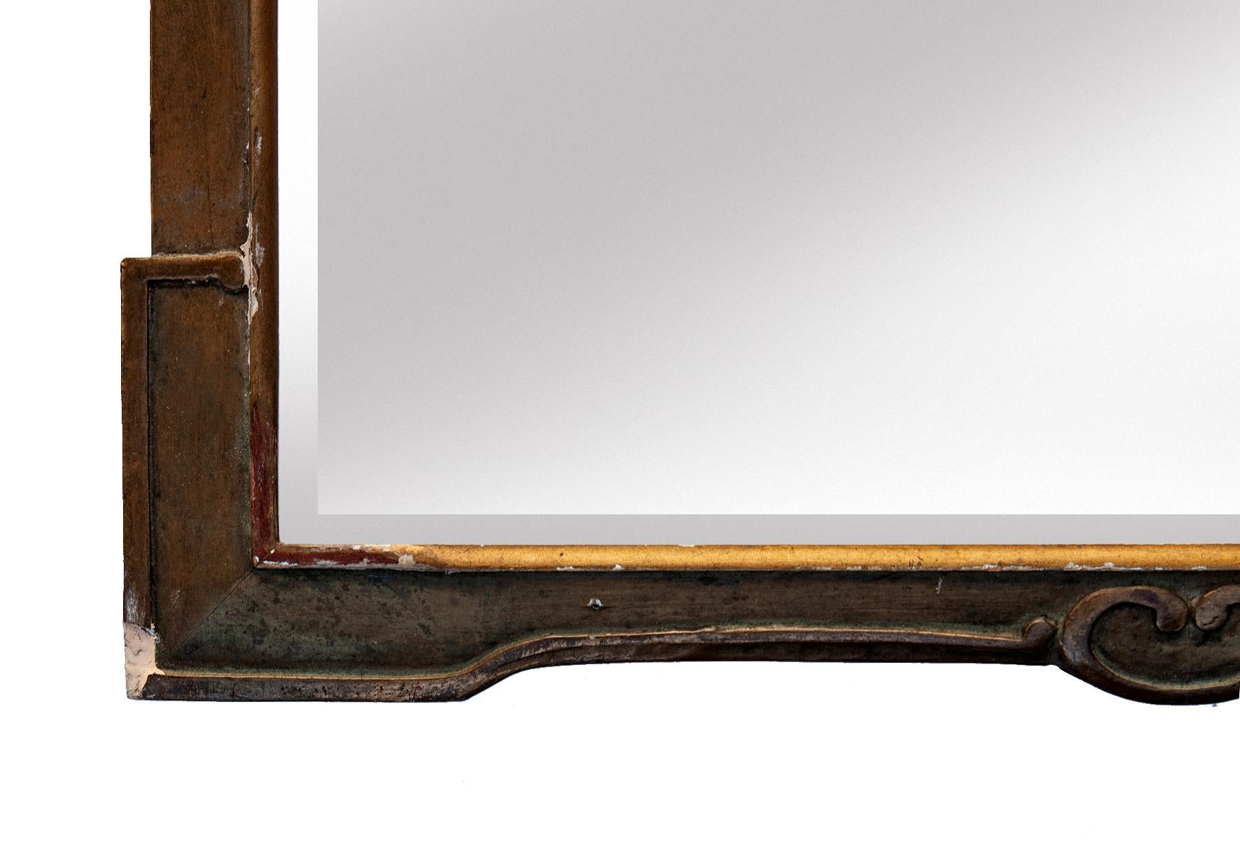 Art Noveau Framed Mirror with Gilt Border In Good Condition For Sale In Malibu, CA