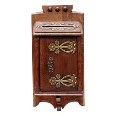 Antique Art Nouveau Mailbox in Wood from Barcelona, circa 1920