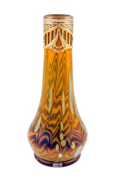 Art Noveau vase by Loetz with metall mount ca. 1901