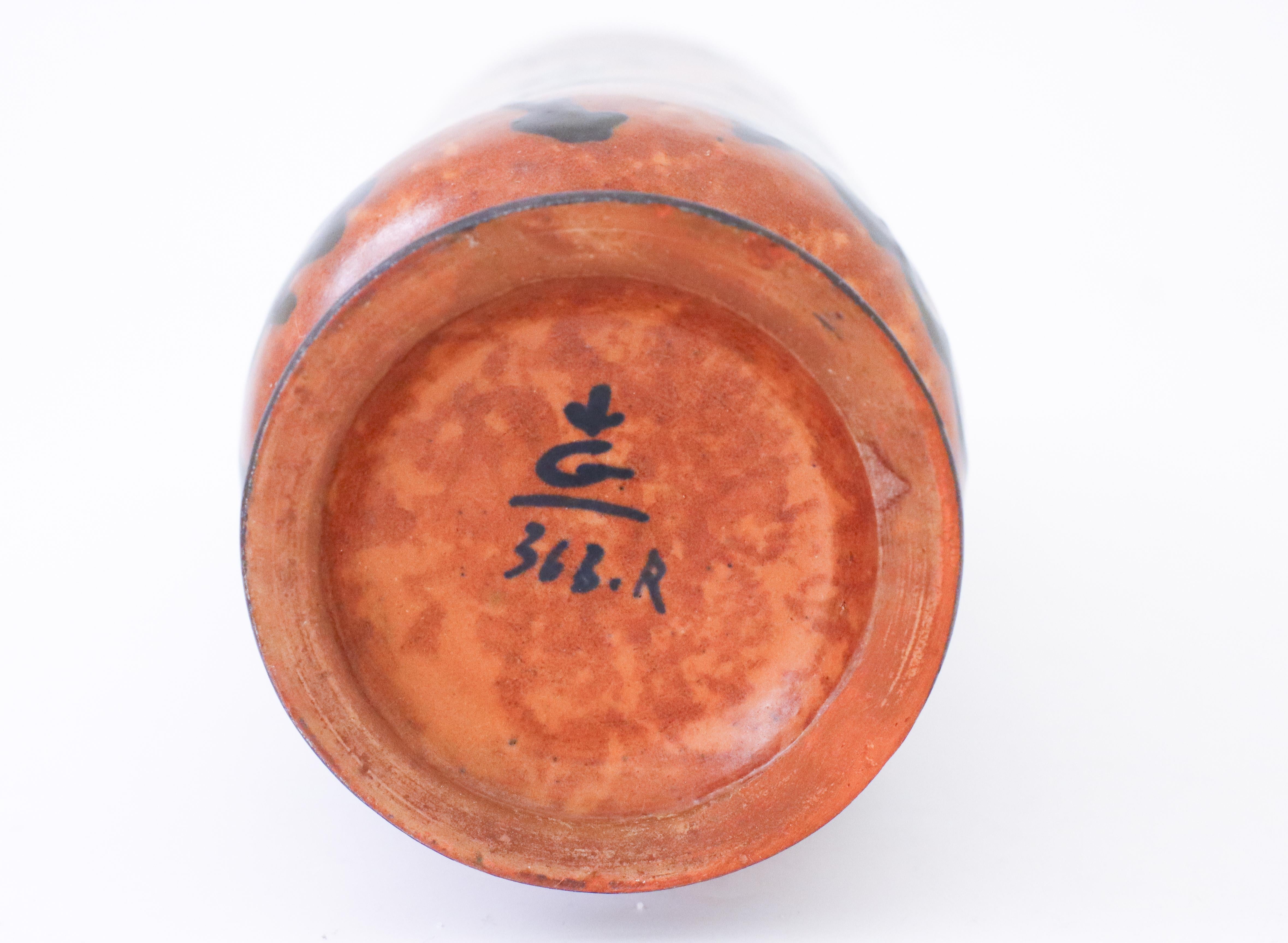 Vaso Art Noveau in ceramica, marrone e nero In condizioni buone in vendita a Stockholm, SE