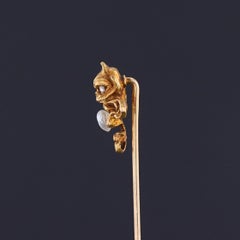 Art Novueau Gargoyle Stickpin of 14k Gold