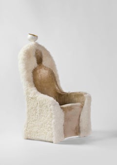 Limited edition Salvador Dali Armchair "Invisible Personage" sheepskin LED light