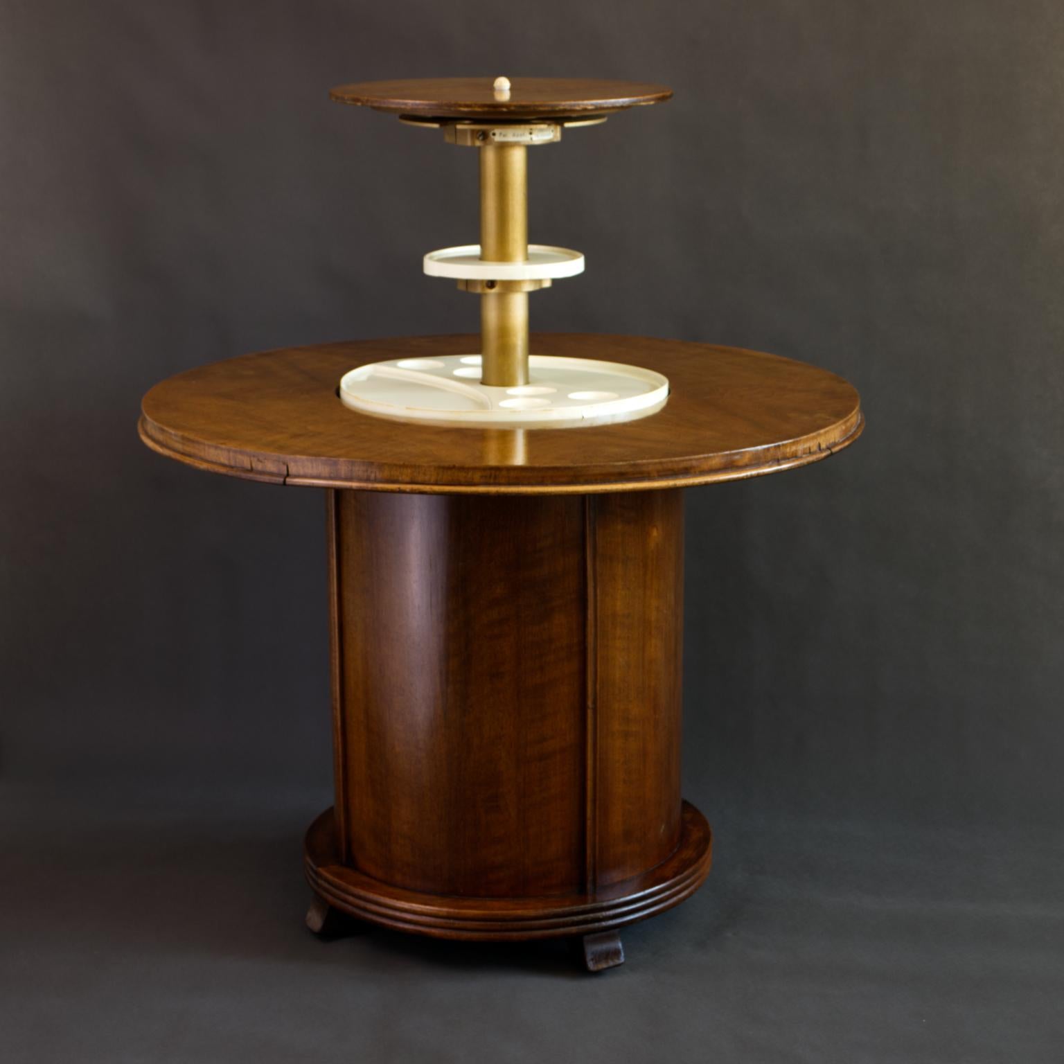 English Art Deco Pop Up Cocktail Bar Table, 1930s