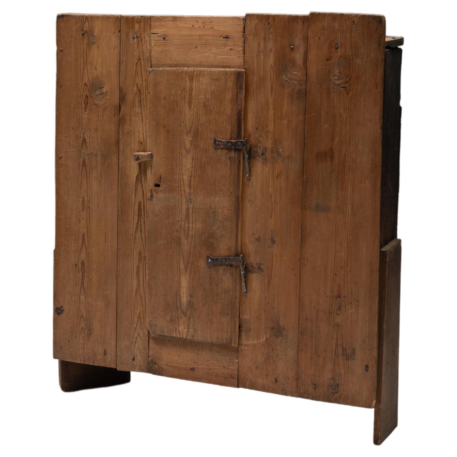 Art Populaire Alpine Cupboard, France, 19th Century