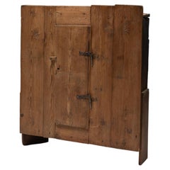 Antique Art Populaire Alpine Cupboard, France, 19th Century