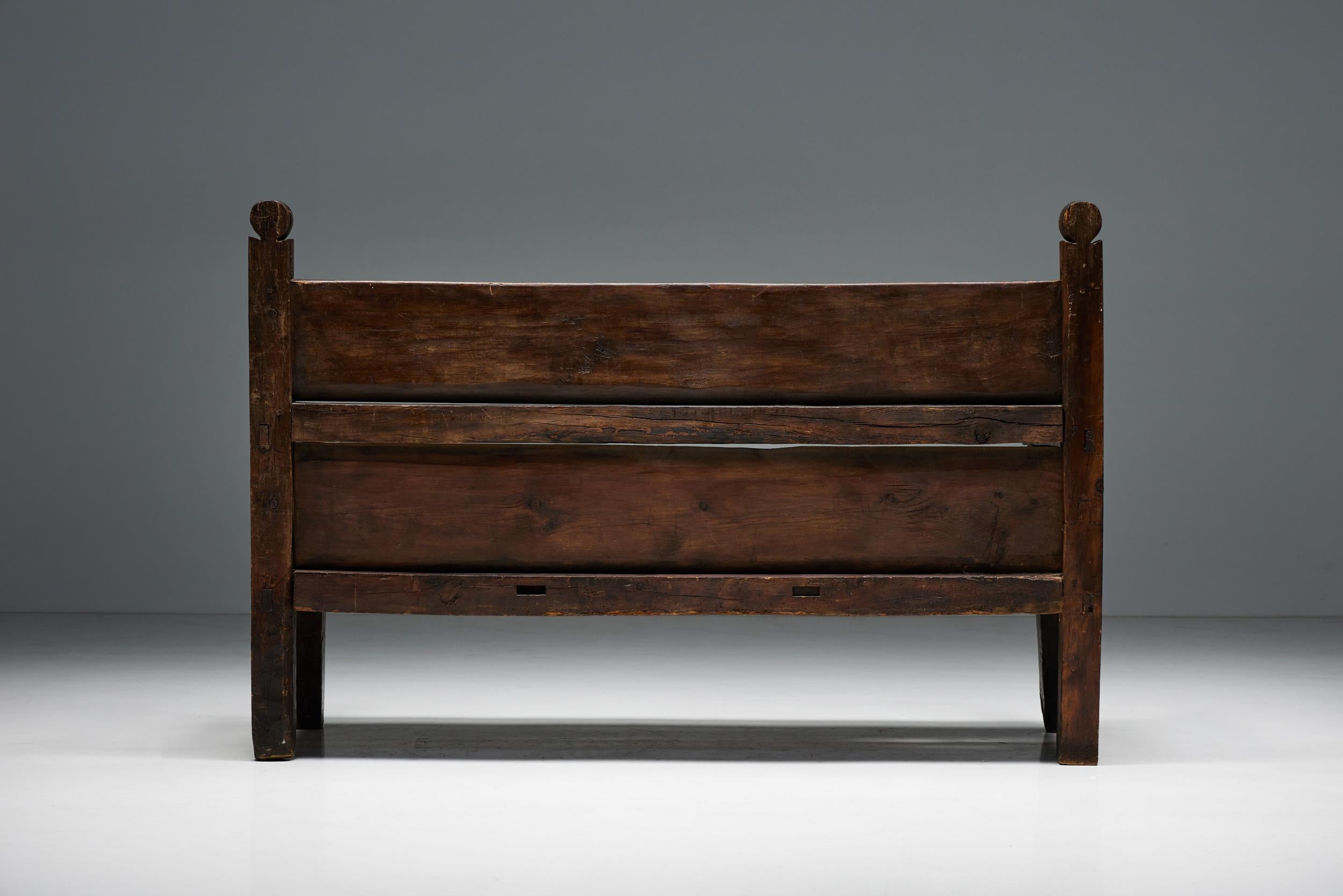 French Art Populaire Bench, France, 19th Century For Sale