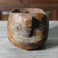 Art Populaire Carved Water Pourer, 19th Century, French Pyrenees, Folk Art