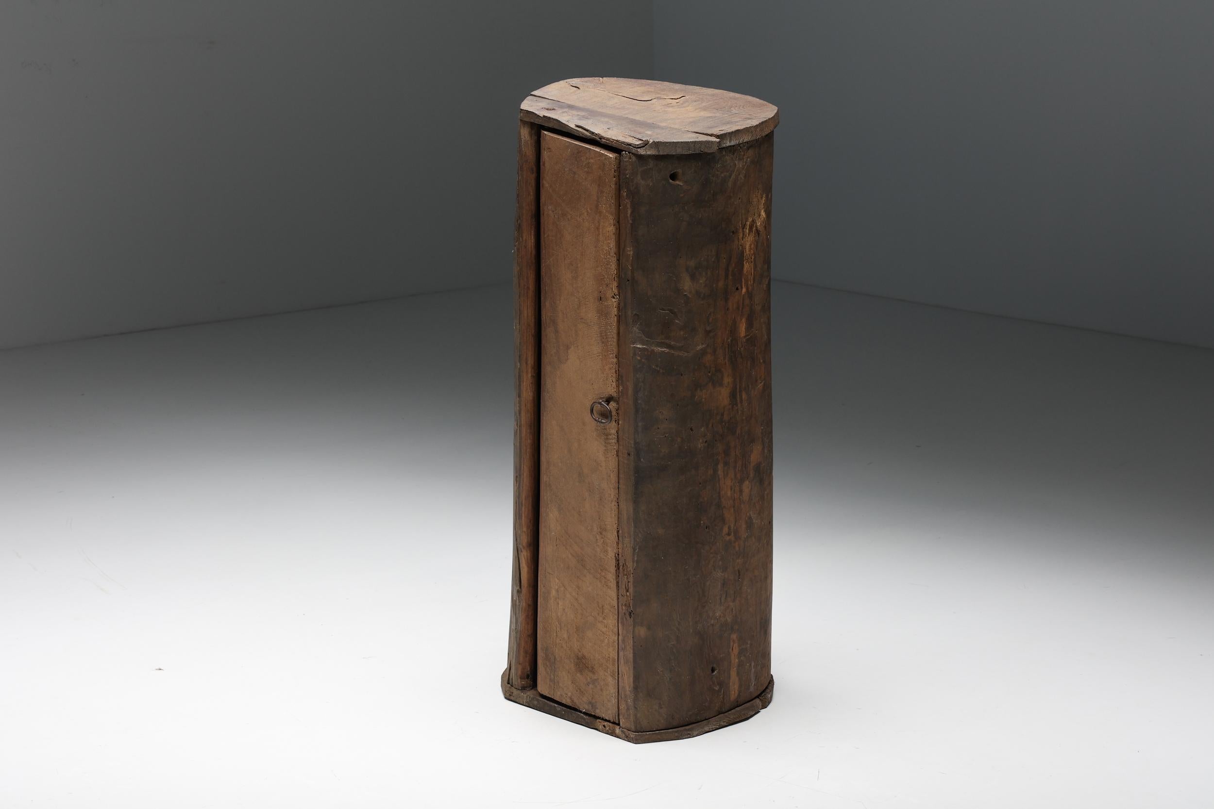 Rustic; Robust; Wabi Sabi; Travail Populaire; Folk Art; Travail Art Populaire; Cabinet; Storage Piece; Storage Unit; Cupboard; Wood; France; Monoxylite; Hand Carved; Organic; Ardèche; Alpine; Luxury Chalet Style;

19th-Century rustic, art