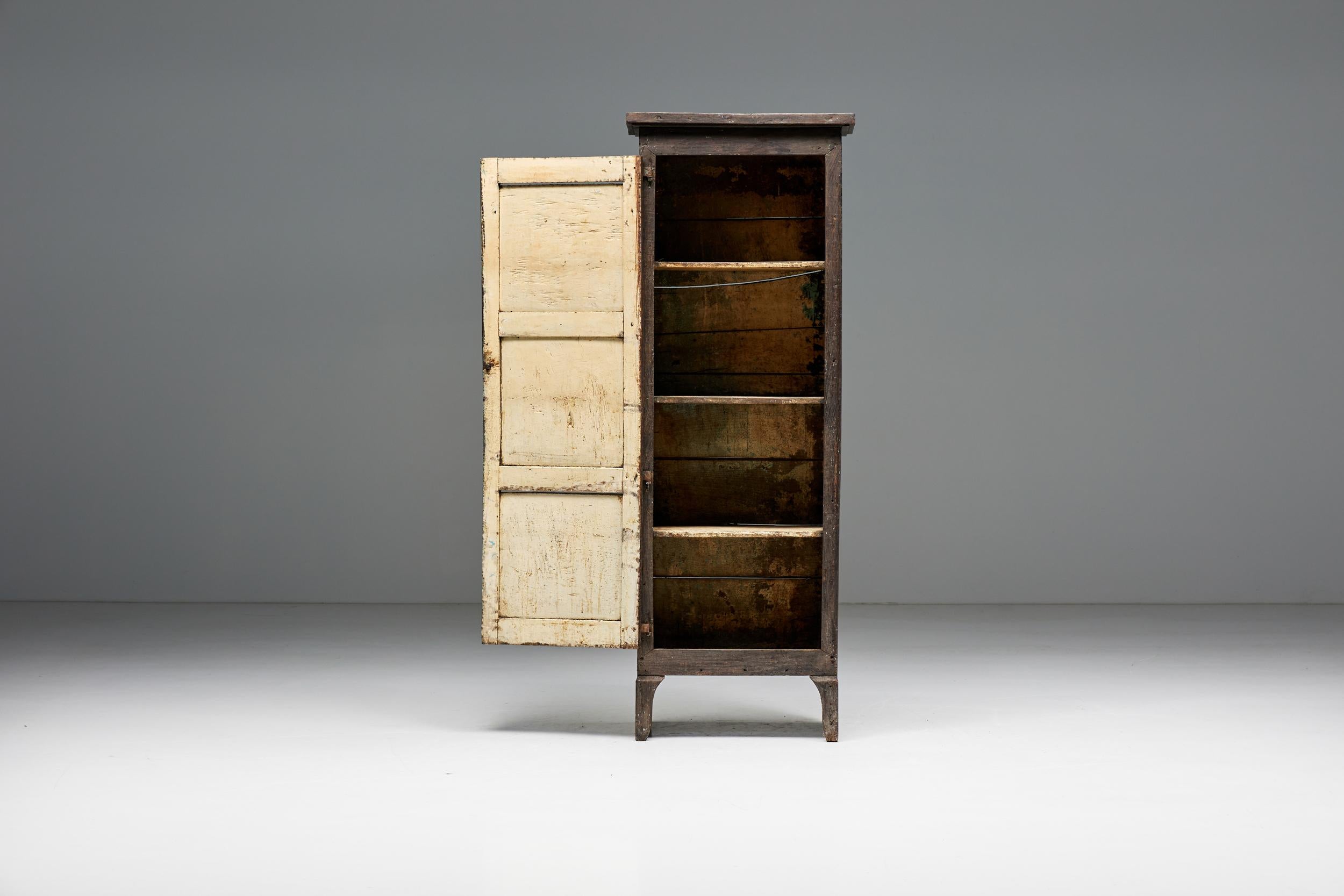 French Art Populaire Wabi Sabi Cupboard, France, 19th Century For Sale