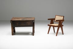 19th Century Rustic Writing Desk, Art Populaire, Solid Wood, France